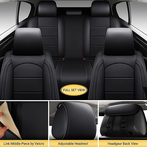 Miniatura 2 de AOOG - Fundas de cuero para asiento de automóvil con organizador de asiento trasero de automóvil, funda universal para asiento de vehículo para la