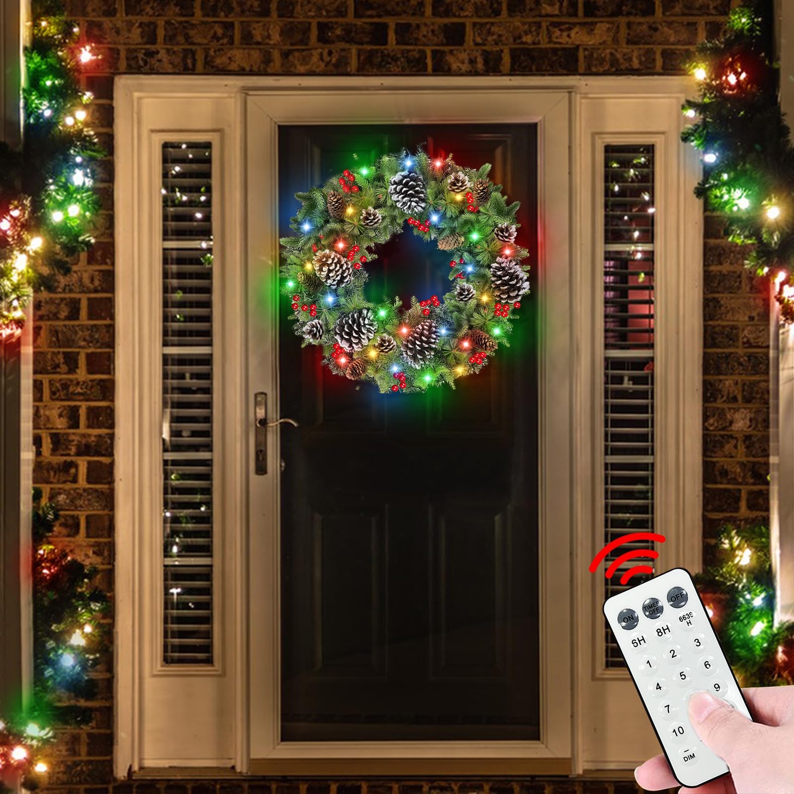 Amazon.co.jp: 30インチ 大型 極厚 プリライト クリスマスリース