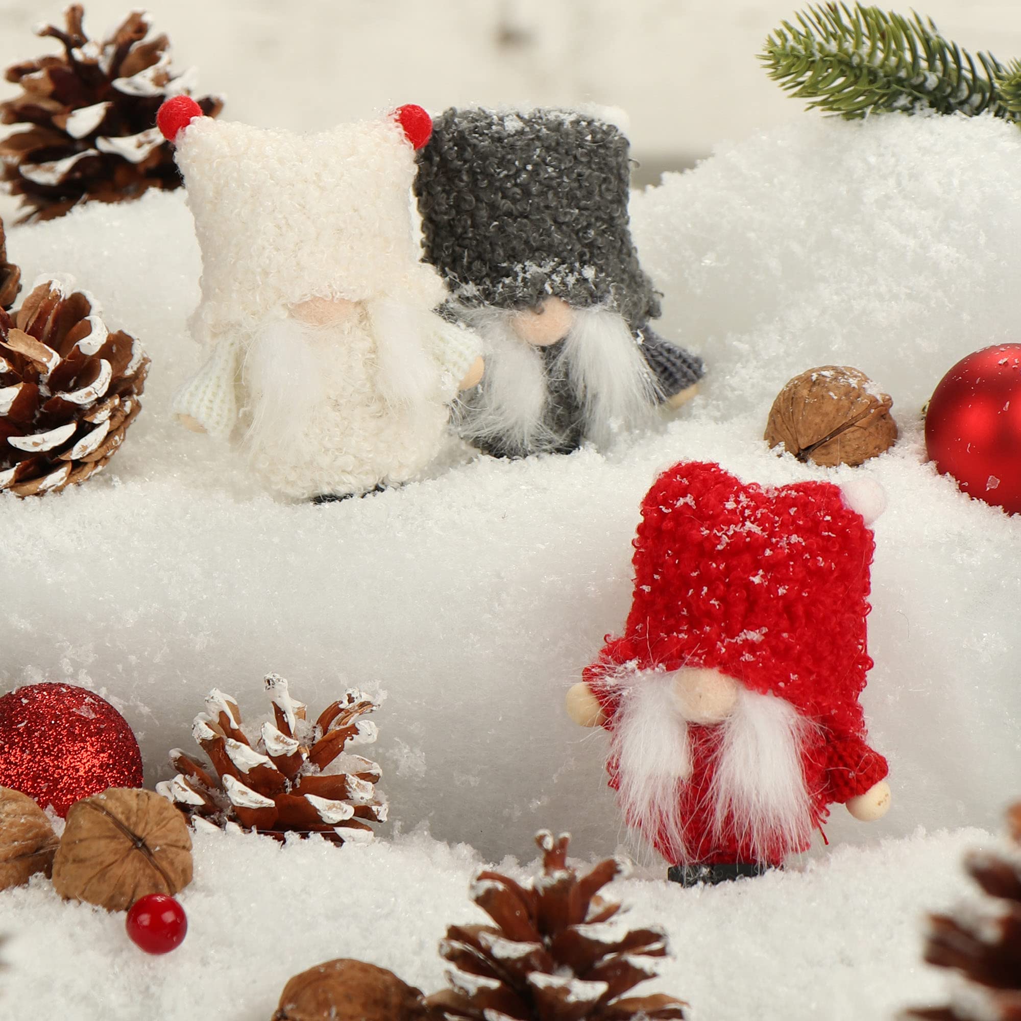 COM-FOUR Weihnachtsmann Anhänger Set - 8x Skandinavische Wichtel Für Christbaum Deko