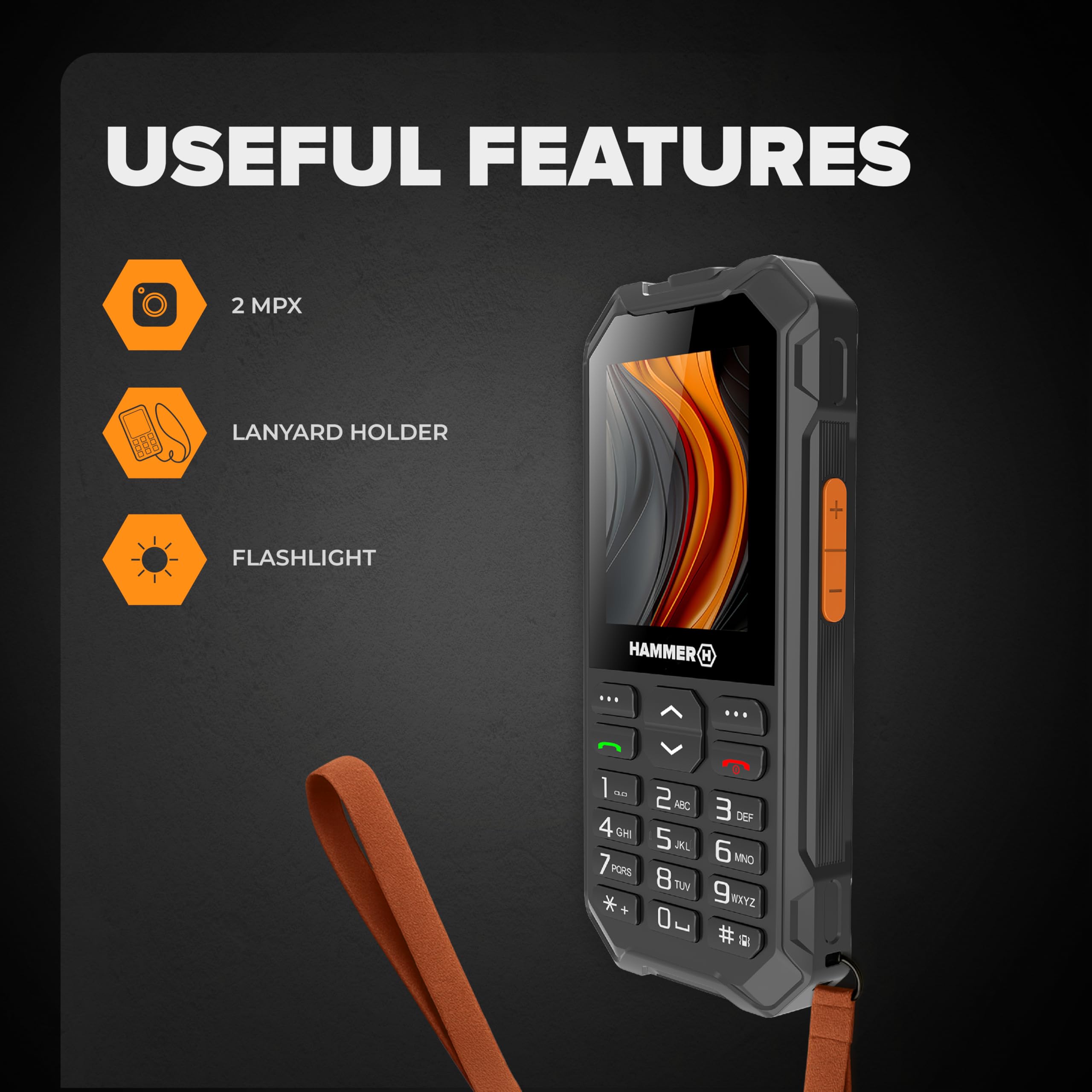 Hammer 6 LTE Téléphone à touches IP68 2500mAh 2,4 pouces