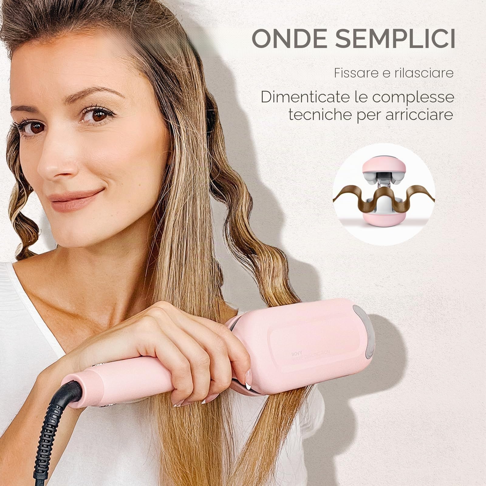 Arricciacapelli Automatico Professionale + TYMO ROVY Ferro Arricciacapelli per Onde