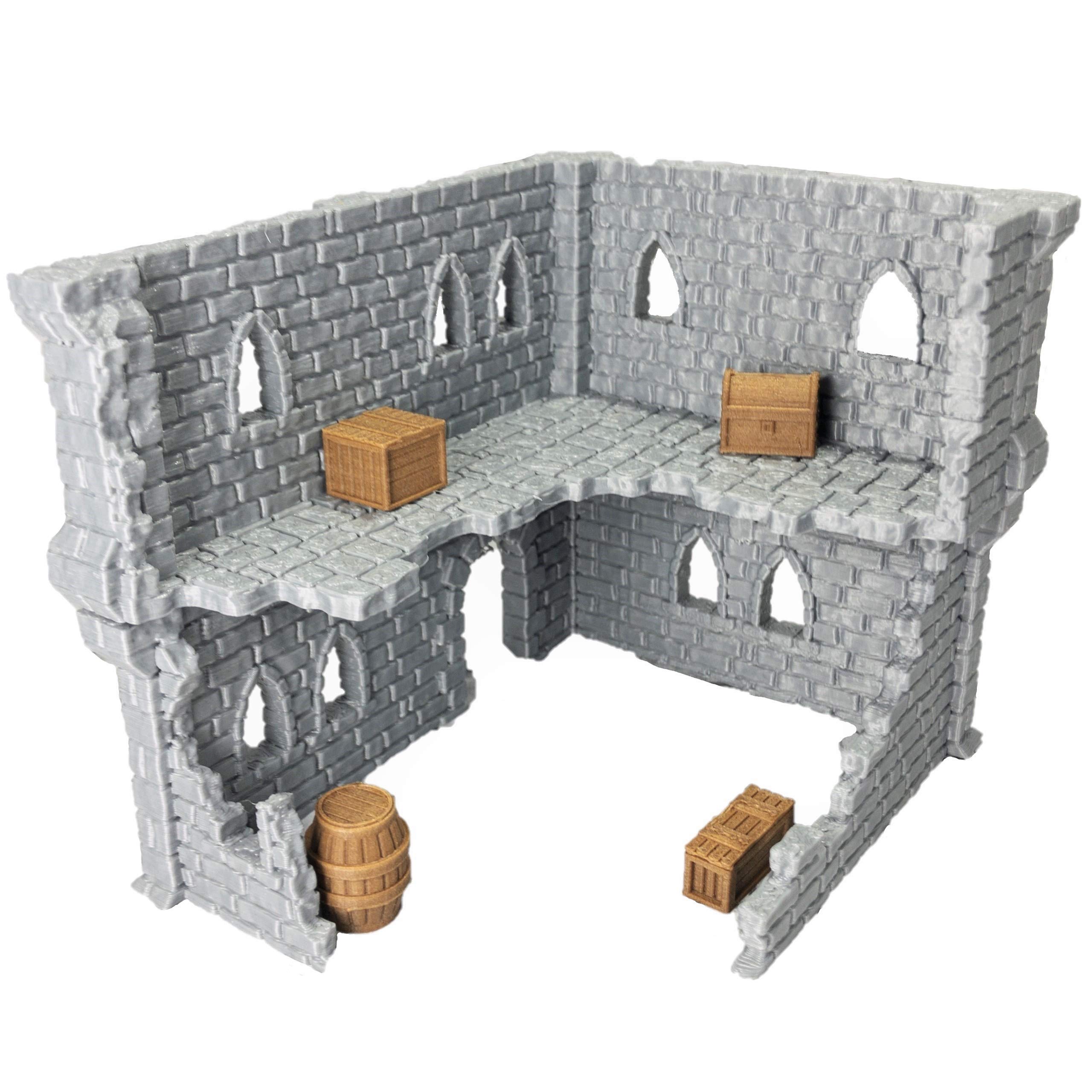 Extruded Gaming Building Ruins Set 2B