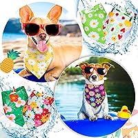 Vista 2 de Weewooday 8 bandanas para perro para verano, estampado de flores, baberos triangulares, bufanda, pañuelo, accesorios para perros, gatos, mascotas