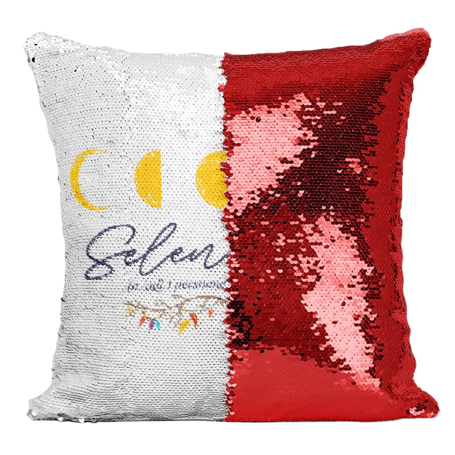 Coussin Sequin Rouge Sélénophile le cadeau bohème idéal pour passionnés d'astro