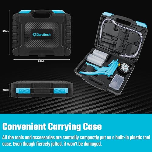 Miniatura 7 de Kit de purga de frenos 2 en 1 DURATECH, kit de purga de líquido de frenos con bomba de vacío manual, para automotriz, organizado en estuche portátil