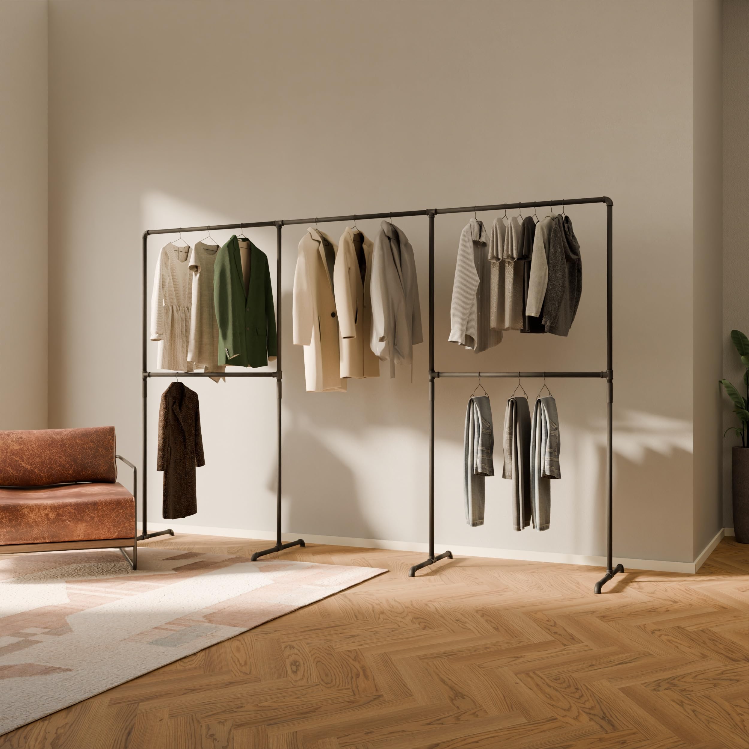 pamo Kleiderständer Schwarz – 290 x 194 cm – Industrial Design