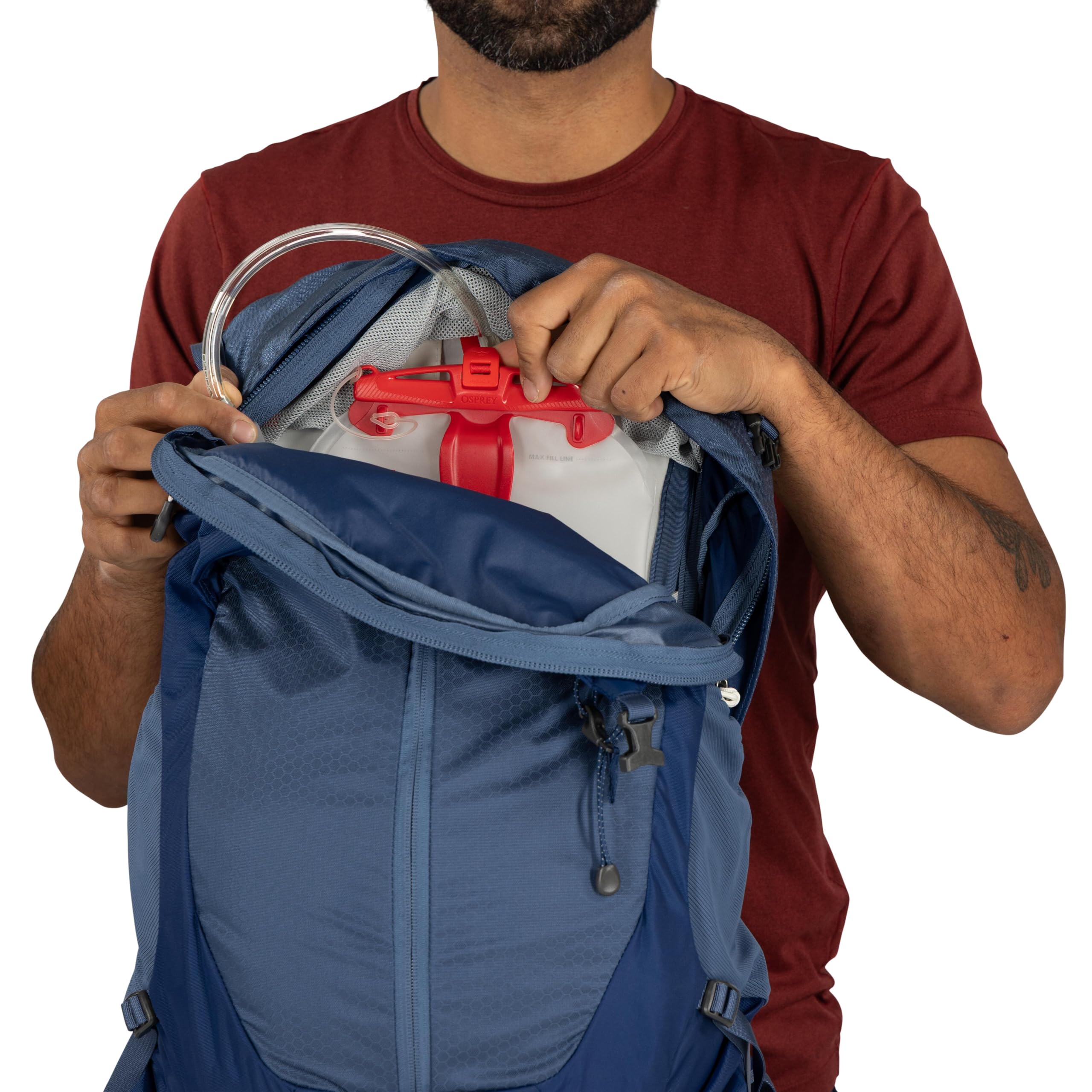 Osprey Stratos - Mochila de senderismo para hombre (paquete de 1), Negro cuervo, 24 liters, 24 litros
