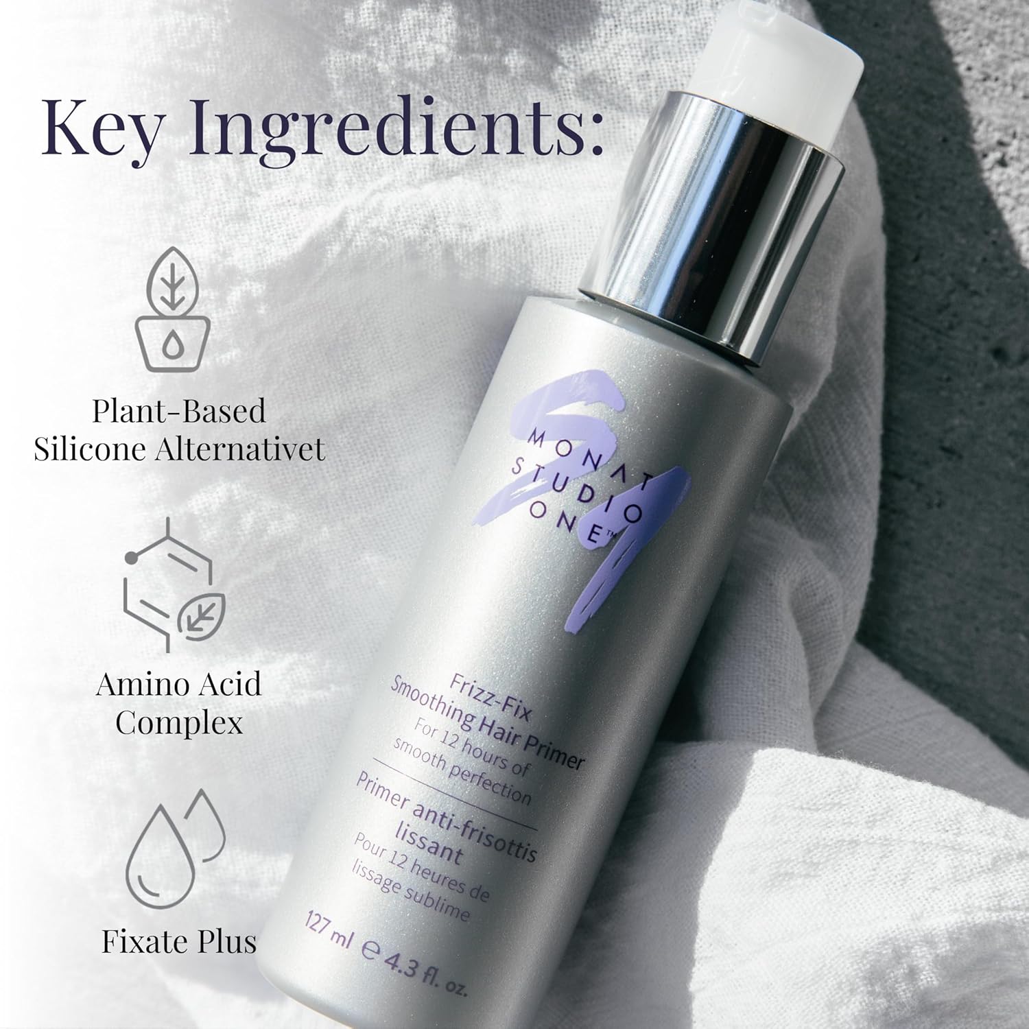 MONAT Studio One™ Frizz-Fix Leave-In Smoothing Hair Primer – Extended Style Duration – Easy Application – Daily Use – Color-Safe – Lightweight Formula - Image 3