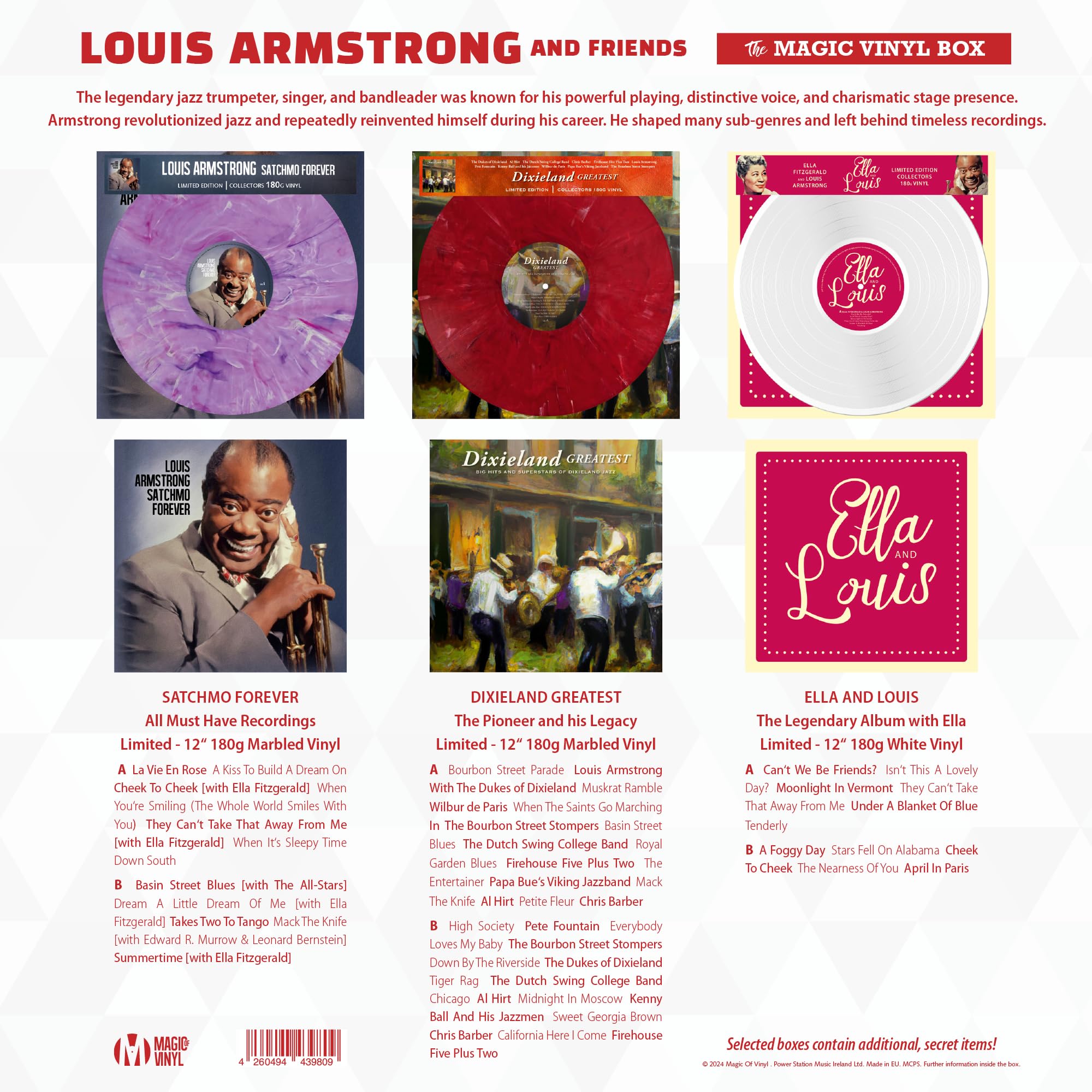 Louis Armstrong and Friends - Magic-V-Box - 3 Vinylschallplatten - einzigartig und limitiert - Top Geschenk!