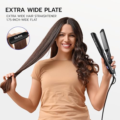 Miniatura 4 de iQUE Plancha de pelo y rizador 2 en 1 | Placas de titanio con función iónica | Calienta en 2 segundos | Temperatura ajustable de hasta 480 °F |