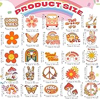 Vista 2 de 25 Piezas Imanes de Flores Hippie para Automóvil Magnéticos Groovy Boho Flores para Refrigerador Imanes Retro Magnéticos Hippie para Nevera