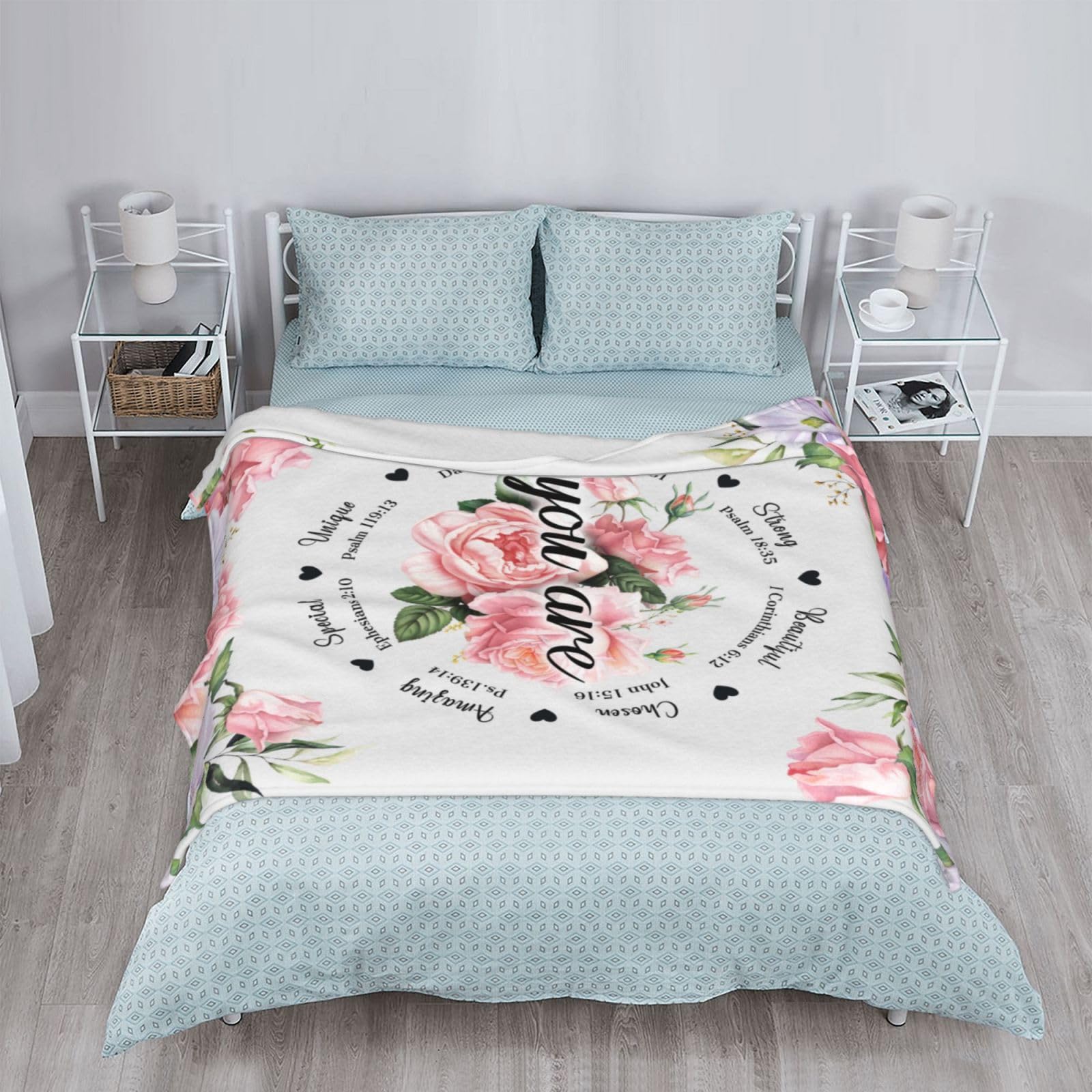 Christliche Decke Für Frauen | 203x152 Cm, Flanell | Inspirierendes Geschenk Zu Geburtstag, Taufe