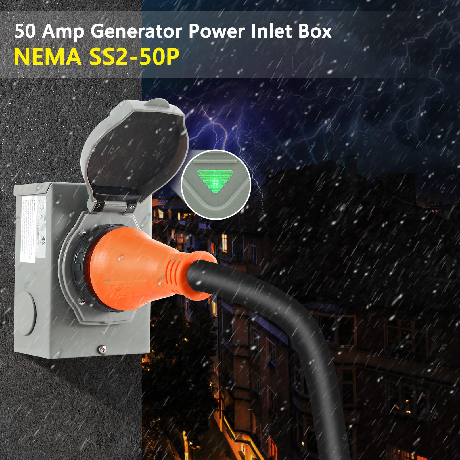 Generator Inlet Box 50 Amp Kit 50 Amp Generator Cord & Inlet Box Combo ...
