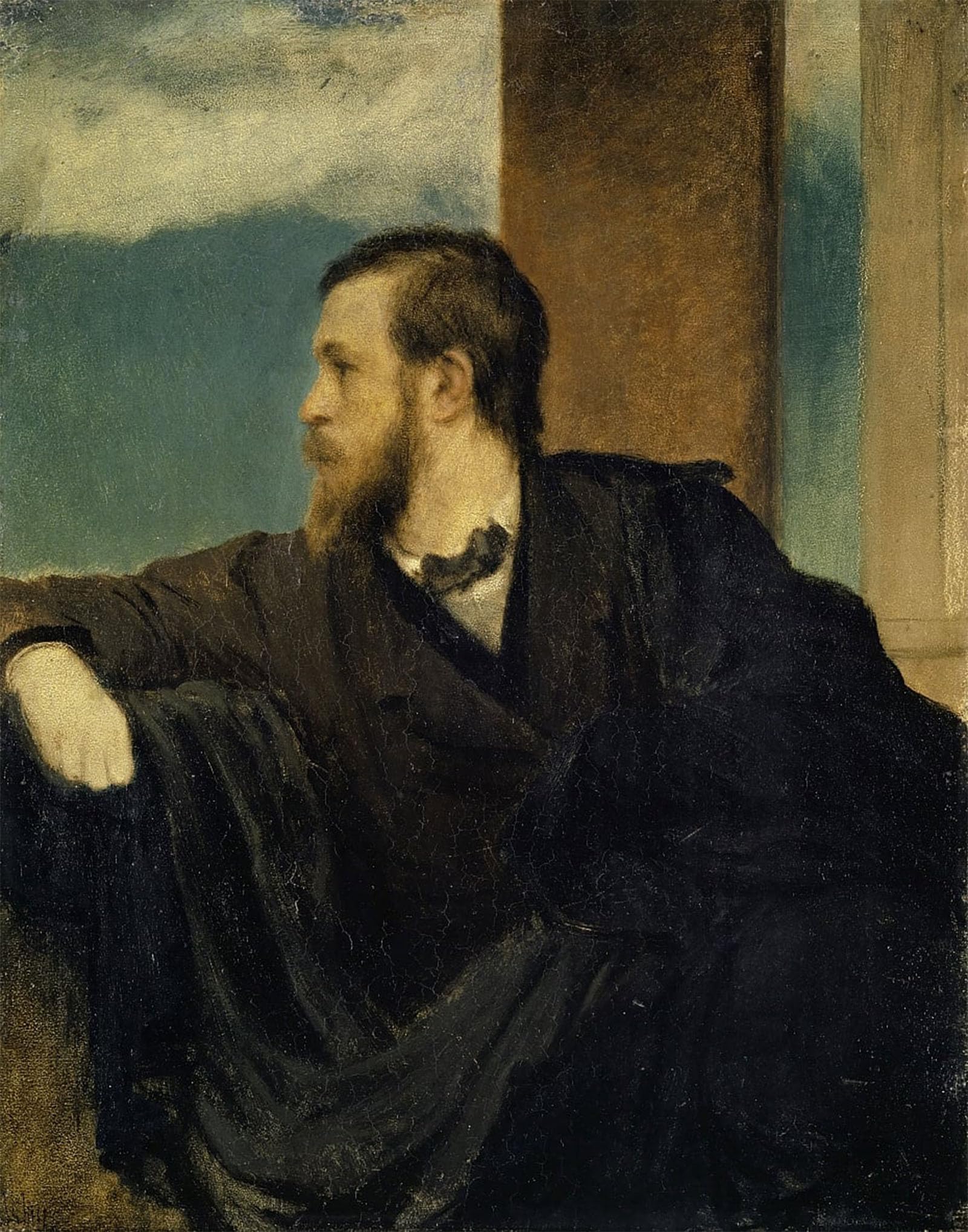 POSTERIIk Vintage Art Print Images Pictures Print Self-portrait by Arnold Böcklin Modern Colour Posters for Office Home Decor 60x90cm