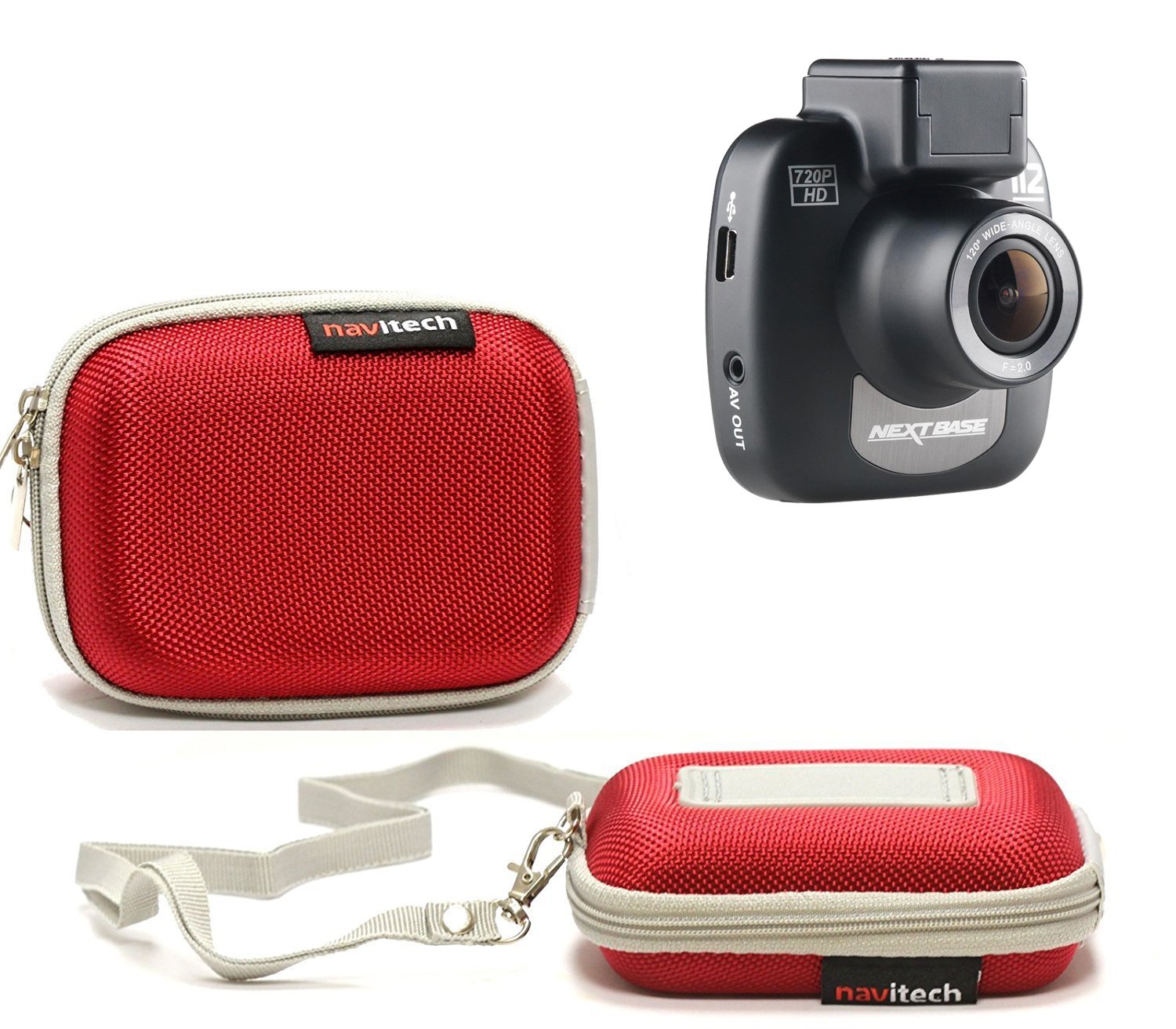 Navitech Red Water Resistant Dash Cam Case Cover Compatible with The BUIEJDOG 3.5" Dash Cam
