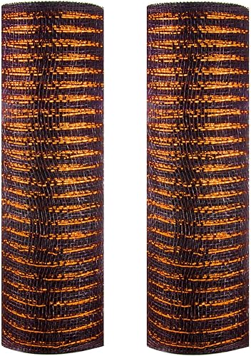 2 rollos de cintas decorativas de malla de polietileno de 10 pulgadas x 30 pies cada rollo de cinta de malla metálica para árbol de Navidad, rollos