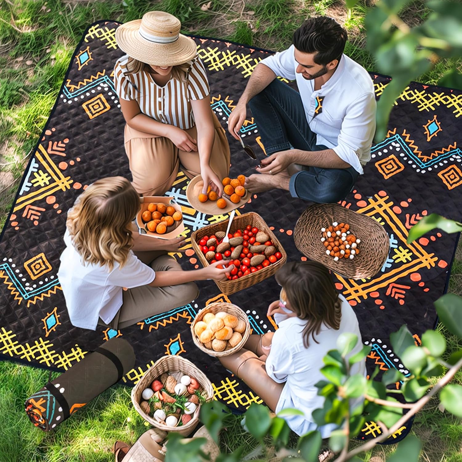 Extra Large Picnic Blanket 80"x 80" Waterproof Picnic Mat, Sandproof