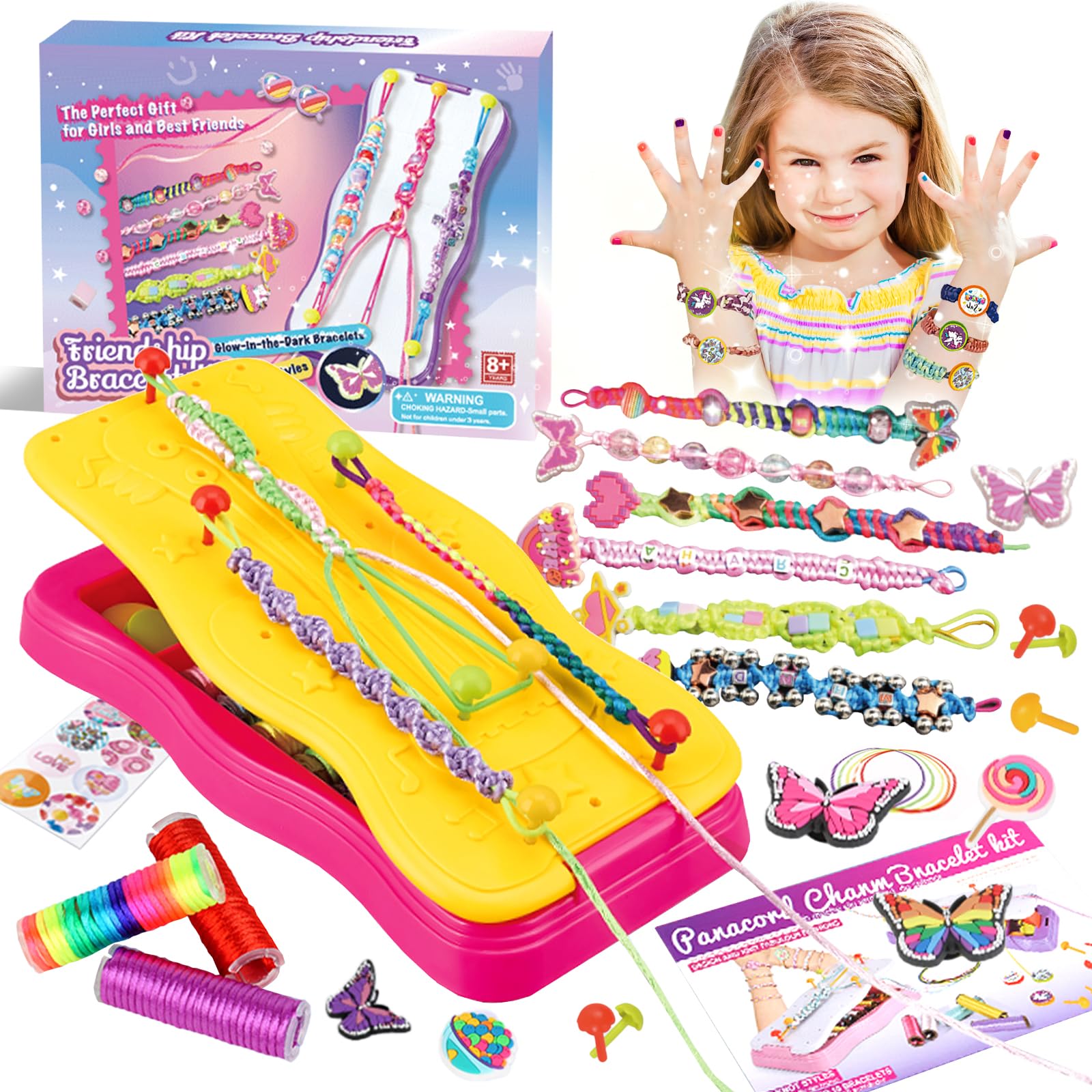 Set di nastri dell'amicizia, Kit de bricolage pour bracelets d'amitié Kit Braccialetti Fai Da Te Bambina, Regalo Bambina 6-12 Anni, Giocattolo per Ragazze di 6 7 8 9 10 11 12, Regalo