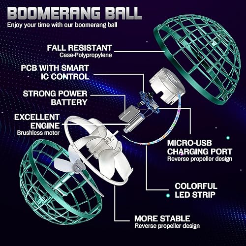 Miniatura 3 de Juguetes de bola de orbe volador de galaxia, bola boomerang mejorada 2024, globo cósmico para niños, adultos, niños y niñas, bola voladora giratoria