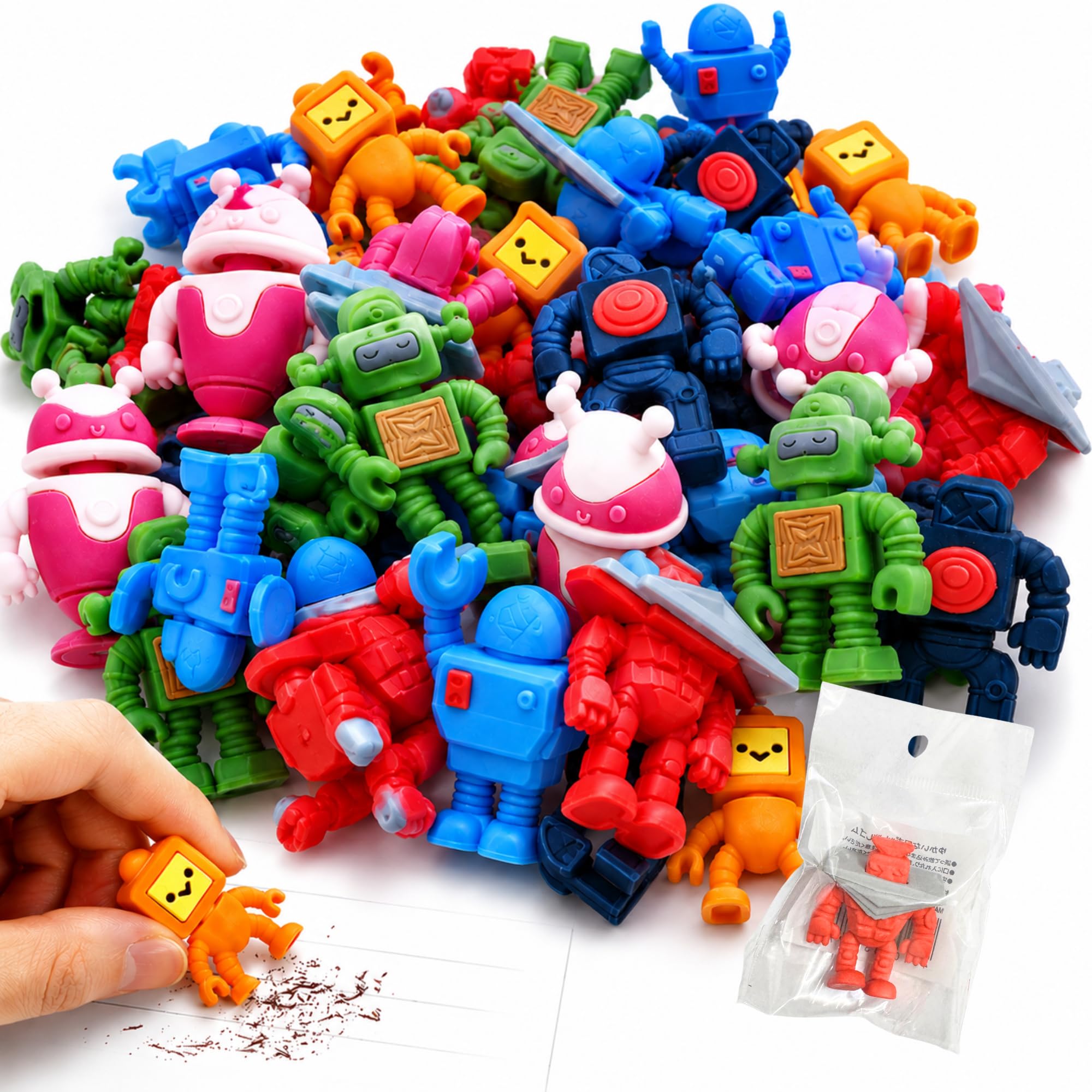 Amazon.co.jp: K-Bright ロボット消しゴム 個包装 24個セット 6種