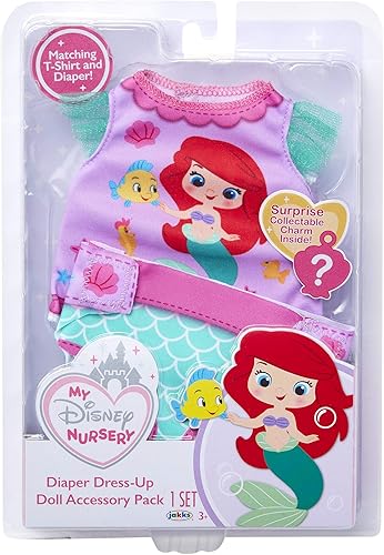 Miniatura 6 de Ropa y accesorios para muñecas de bebé, paquete de accesorios de pañales Ariel inspirado en Disney's The Little Mermaid! Incluye camiseta para