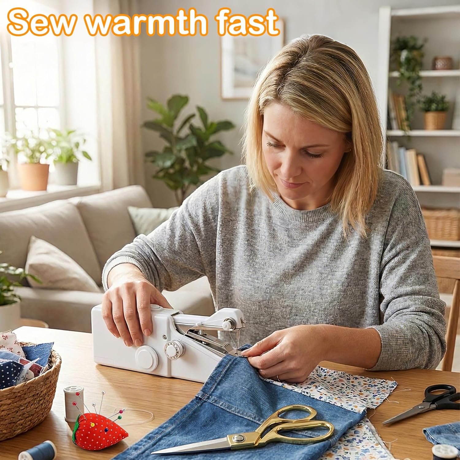 Handheld Sewing Machine, Hand Sewing Machine, Mini Portable Sewing Machine Handheld, For Adults & Beginners, For Mending Clothes, Diy Projects