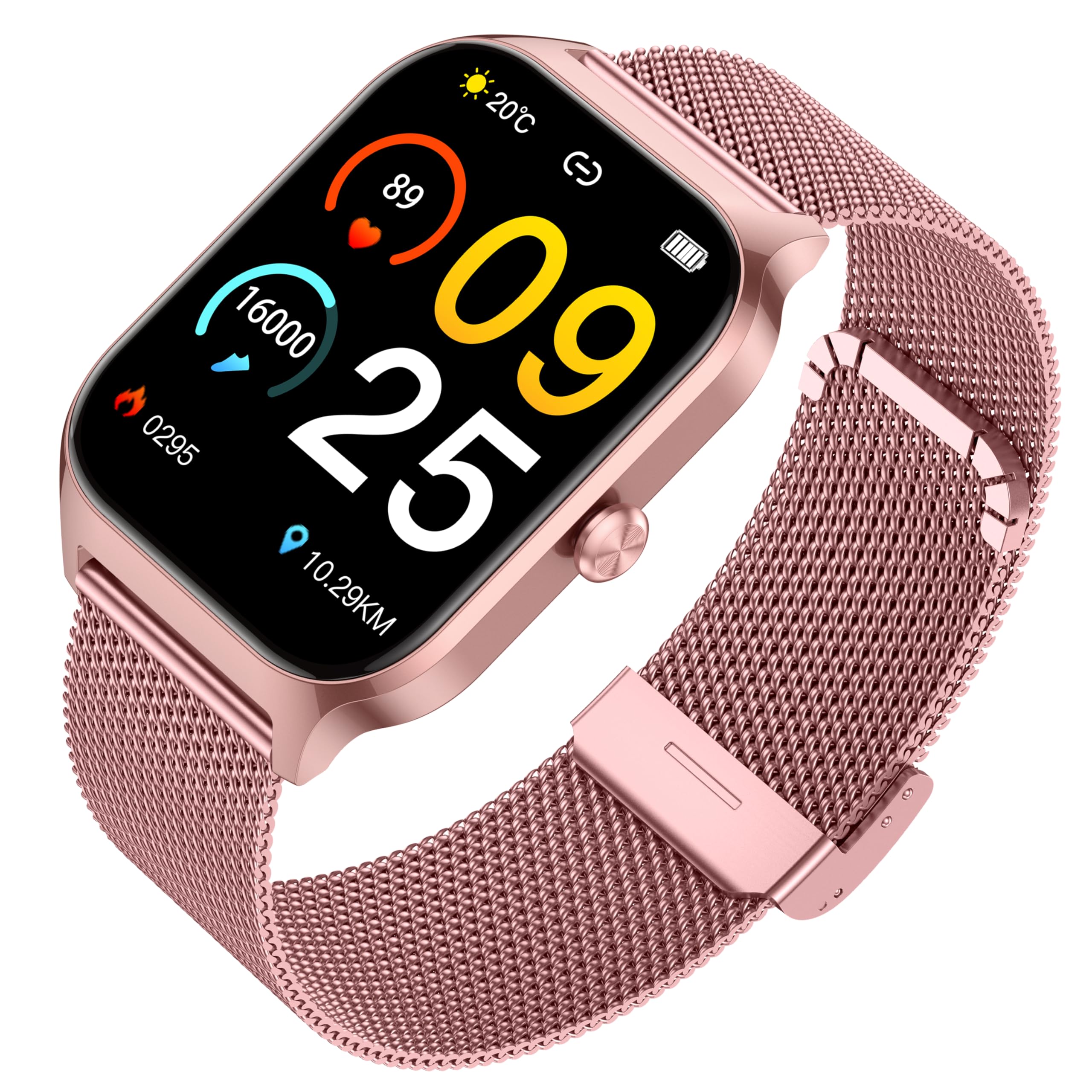 Montre Connectée Femme avec Appel Bluetooth, 1.85" HD Fitness Tracker Smart Watch, 120+ Modes Sportifs, Sport Smartwatch avec Podometre Moniteur de Sommeil Fréquence Cardiaque SpO2 pour Android iOS