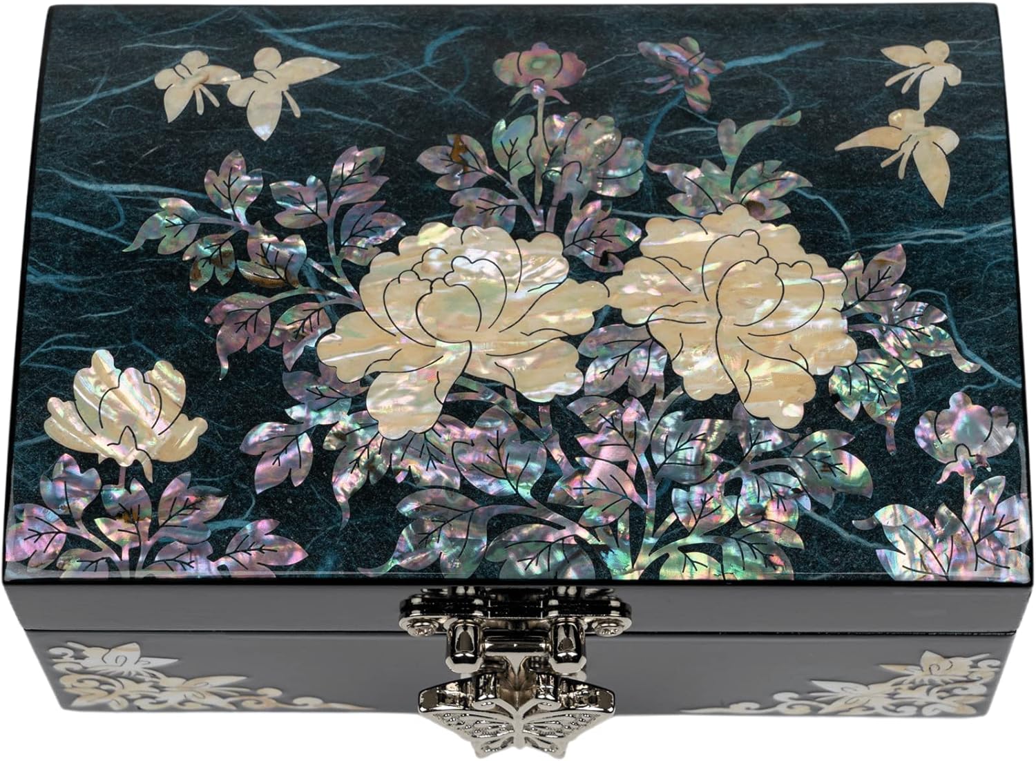 February Mountain Mother of Pearl Jewelry Organizer Box - Birthday, Wedding, Anniversary, Christmas Birthday Gifts for Women