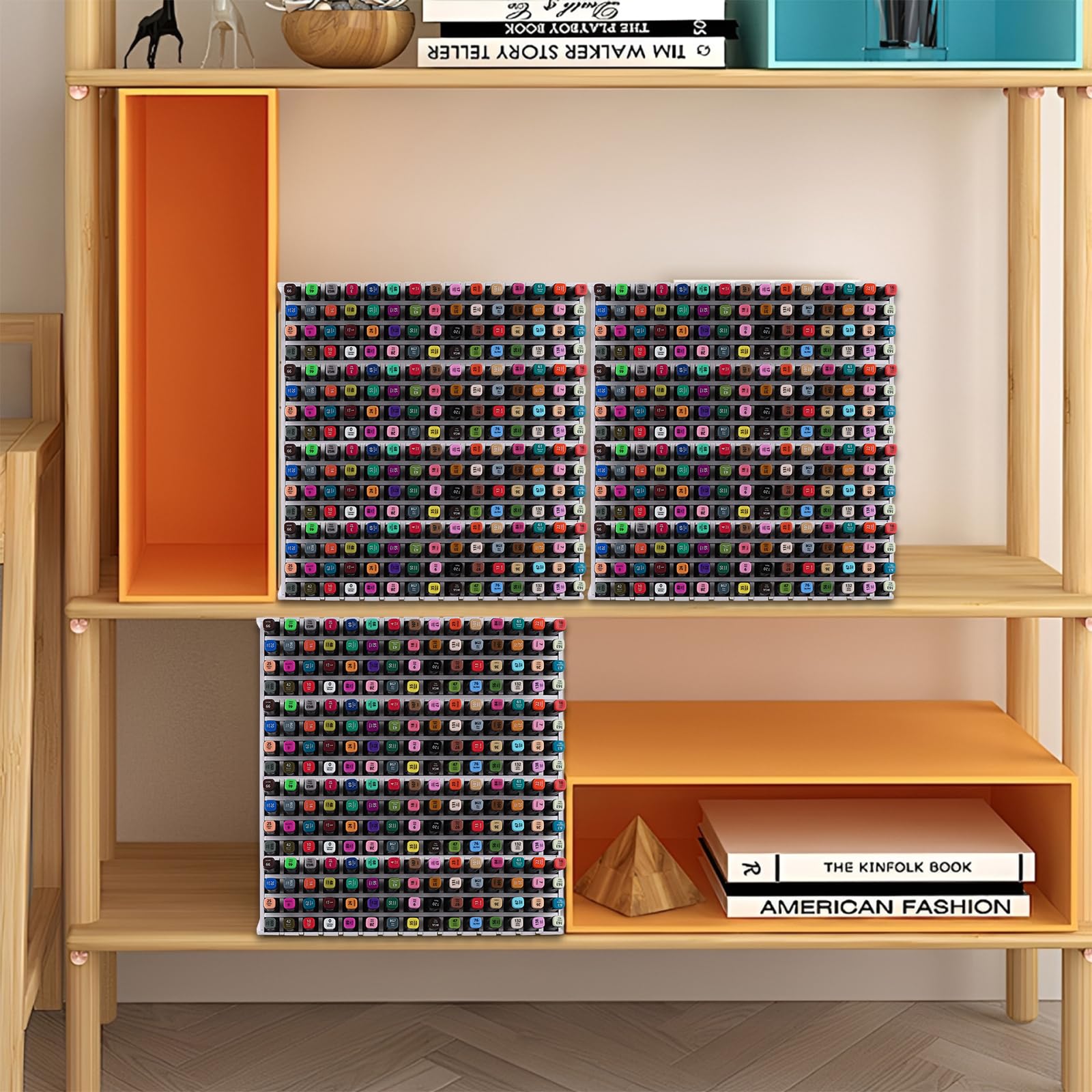 Rangement Feutres 240 Trous Blanc, Rangement Bureau 36,5 x 35 x 13 cm en PVC 5 mm, Porte Crayon Bureau avec Vis et Tournevis pour Artiste Atelier