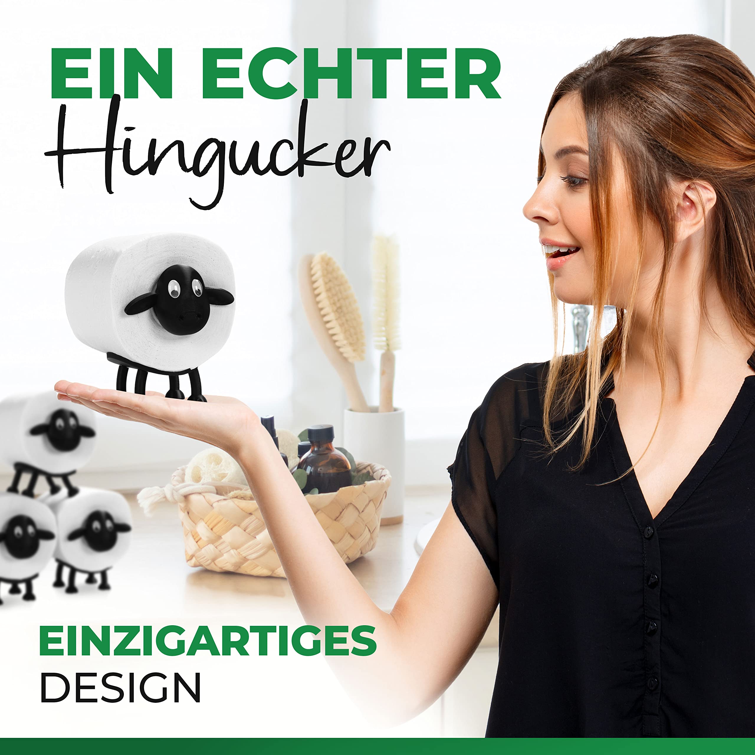 Porta Carta Igienica A Forma Di Pecora | Design Divertente | Biodegradabile | Per Bagno | Idea Regalo - Foto 3