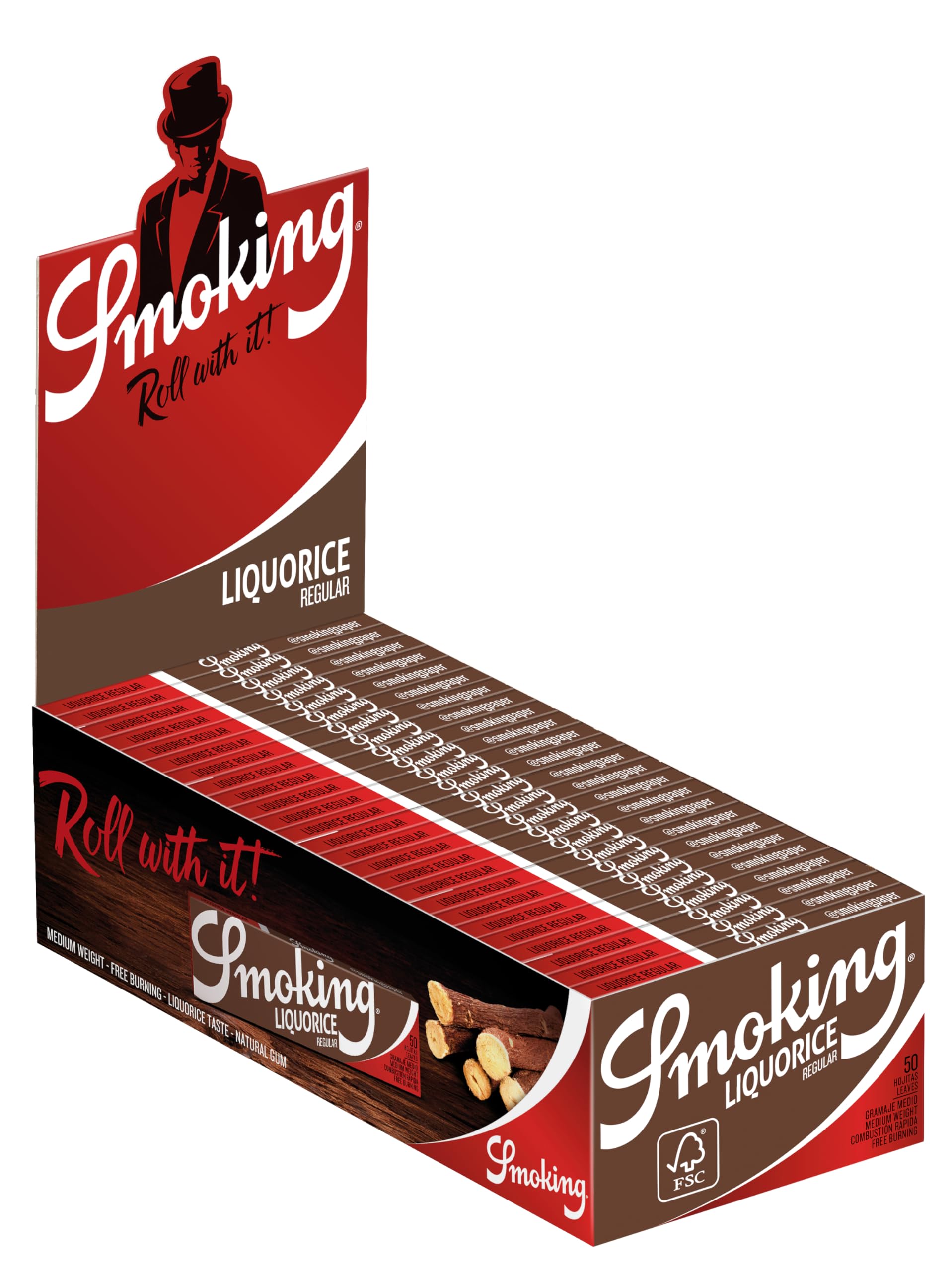 Smoking Liquorice Lakritz kurzes Zigarettenpapier Regular Papers 3 Boxen (150x)