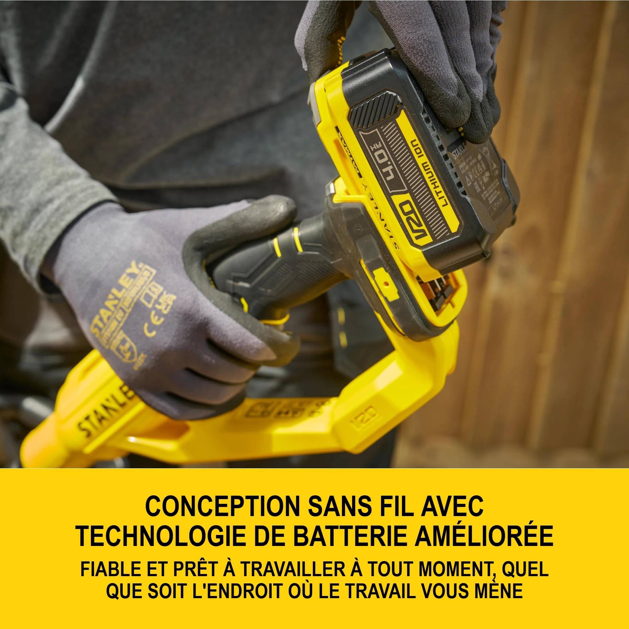 Stanley V20 Coupe-Bordures sans Fil, avec Protecteur de Bordures, sans Batterie ni Chargeur, 18V, STCST933B-XJ