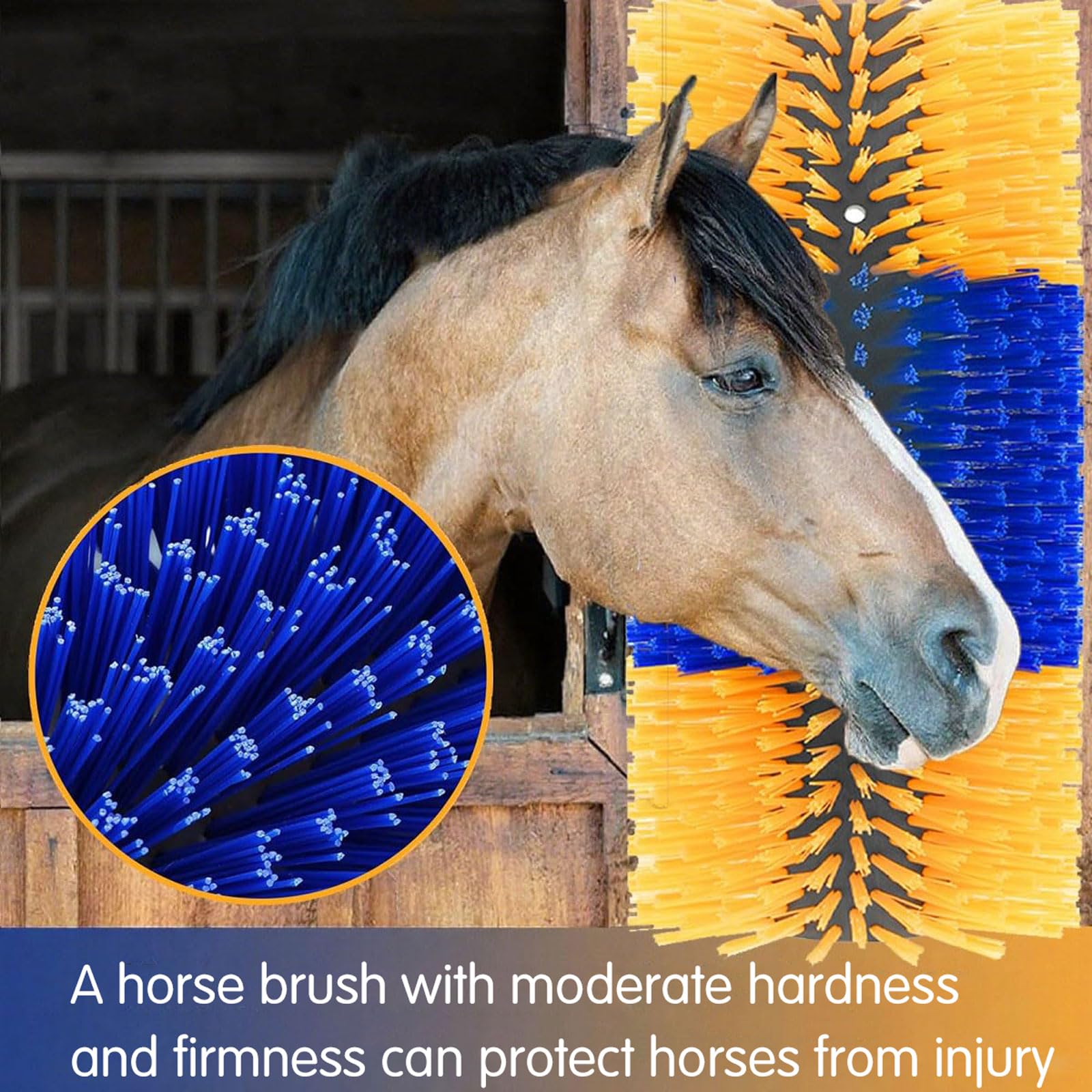 4pcs cepillo de masaje de animales de ganado,raspador semicircular Cepillos de masaje,Alivio de la Picazón de los Animales,Resistentes y Fáciles de Instalar,Mantener la Limpieza,Para Ganado De Caballo