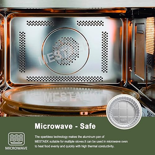 Miniatura 7 de Sartenes de papel de aluminio resistentes de 7 pulgadas con tapas (paquete de 5), 2 recipientes más gruesos y resistentes a la grasa para hornear,