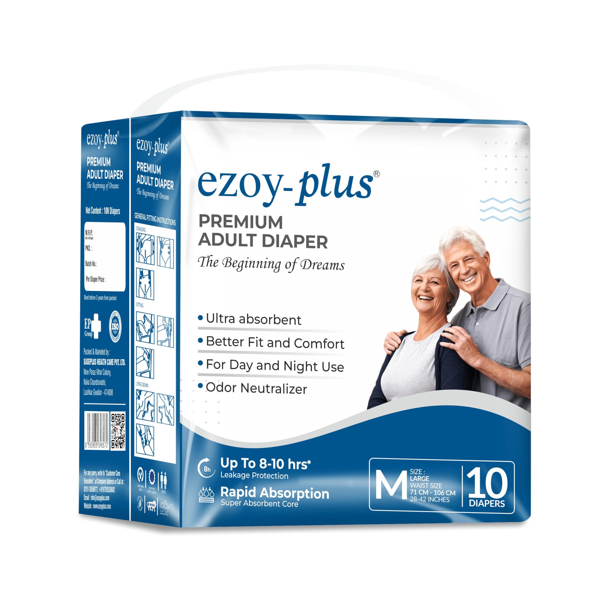 Ezoyplus Unisex Adult Diaper Medium Size Tape Style,(Waist Size 28"-42" Inch) Superior Comfortable & Adjustable Fit (B0DBDXV3GG) Amazon Price History, Amazon Price Tracker