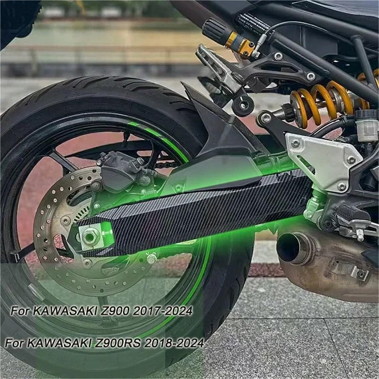 osłona zębatki silnika Pasuje do Kawasaki Z900 2017-2024 Z900RS 2018-2025, osłona wahacza tylnego koła, wahacza(Grey)