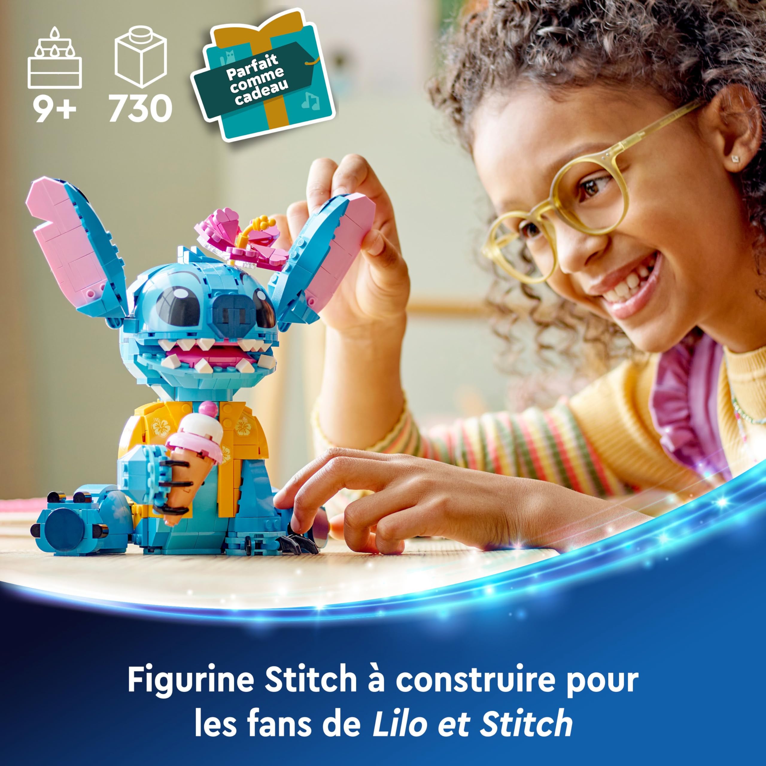 Visiter la boutique LEGO LEGO ǀ Disney Stitch - Jouet de Construction & Décoration - Figurine à Exposer avec Cornet de Glace & Fleur - Idée Cadeau pour Fille ou Garçon dès 9 Ans et Fans du Film Lilo & Stitch 43249 in use