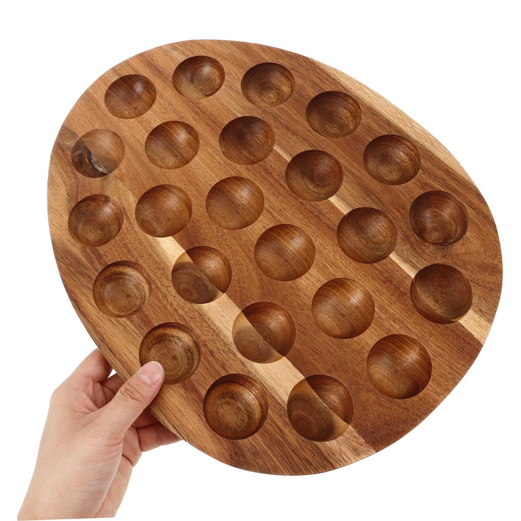 Cabilock Bandeja para Huevos Organizador de Huevos 24 Compartimentos de Madera Natural Almacenamiento Resistente para Nevera y Cocina para Uso Familiar y Mesa de Comedor