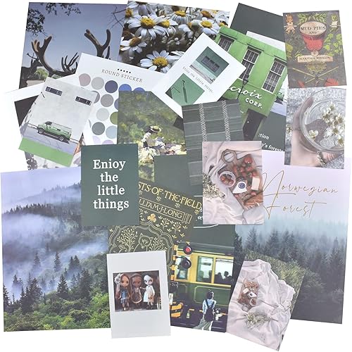 Colección Green Nature Adornos para álbumes de recortes, papel, niebla, bosque, margaritas, flores, campo, picnic, decoración, material para