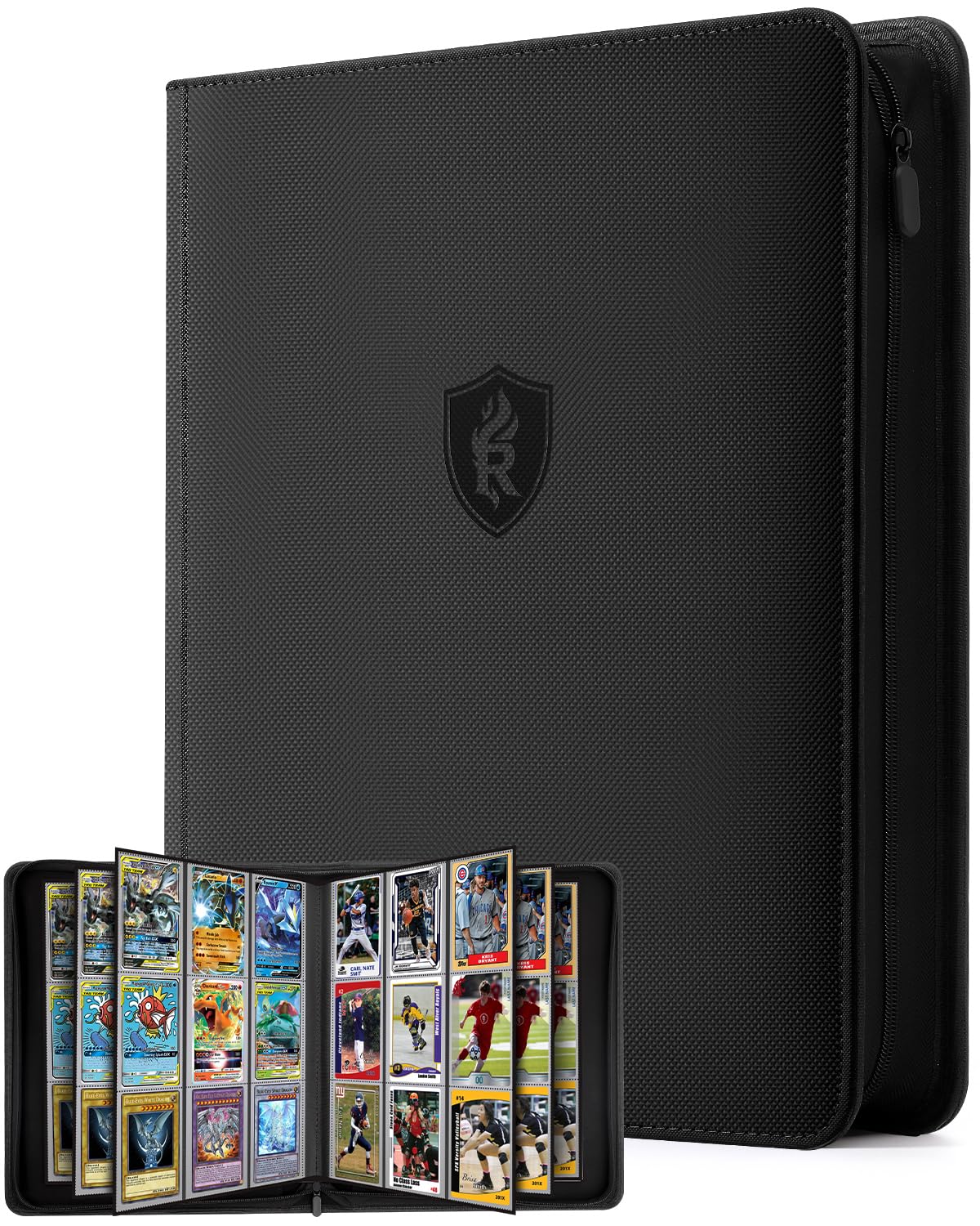 9 Pocket Top Loading Binder with Zipper - Holds 288 Toploads Card Album