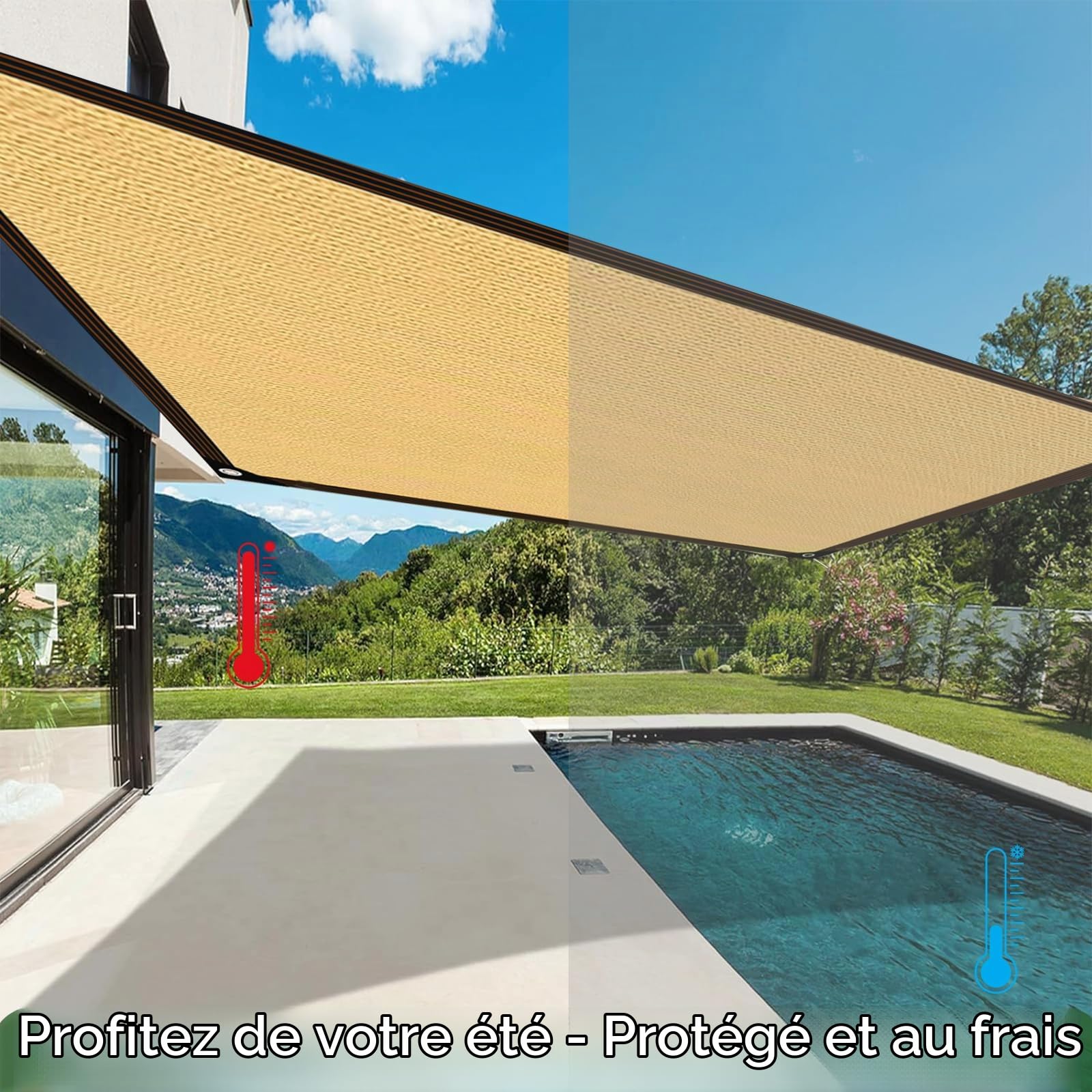Filet D'Ombrage, Filet Protection Solaire 95% UV Tissu D'Ombrage, Toile d'ombrage de Serres Coupe-Ventpour La Couverture VéGéTale/Serre/Jardin/Pergola