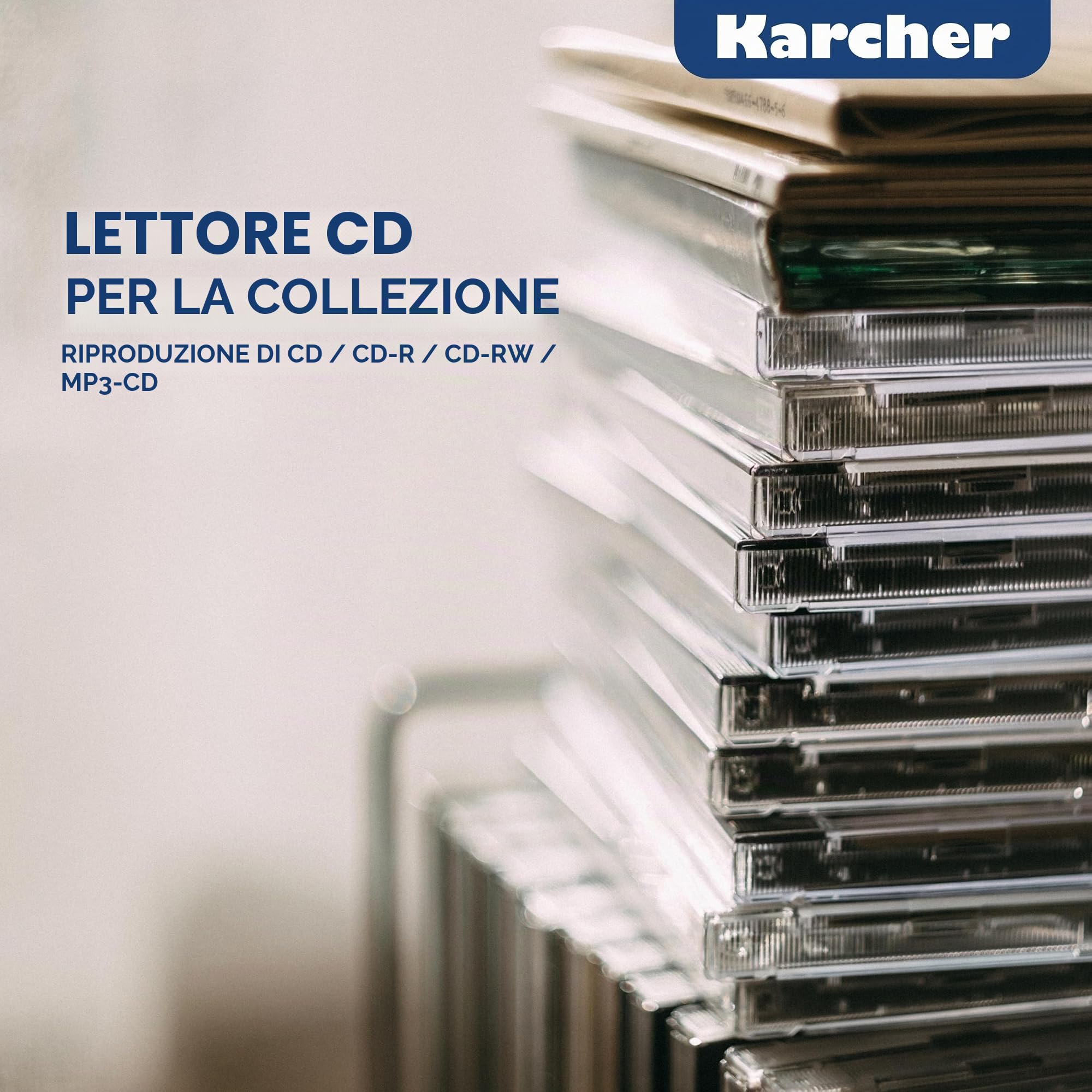 Karcher MC 6475D - Impianto stereo compatto con lettore CD, radio DAB+ / FM, Bluetooth 5.4, riproduzione MP3 tramite USB/AUX, centro musicale con 20 Watt RMS, sveglia e telecomando