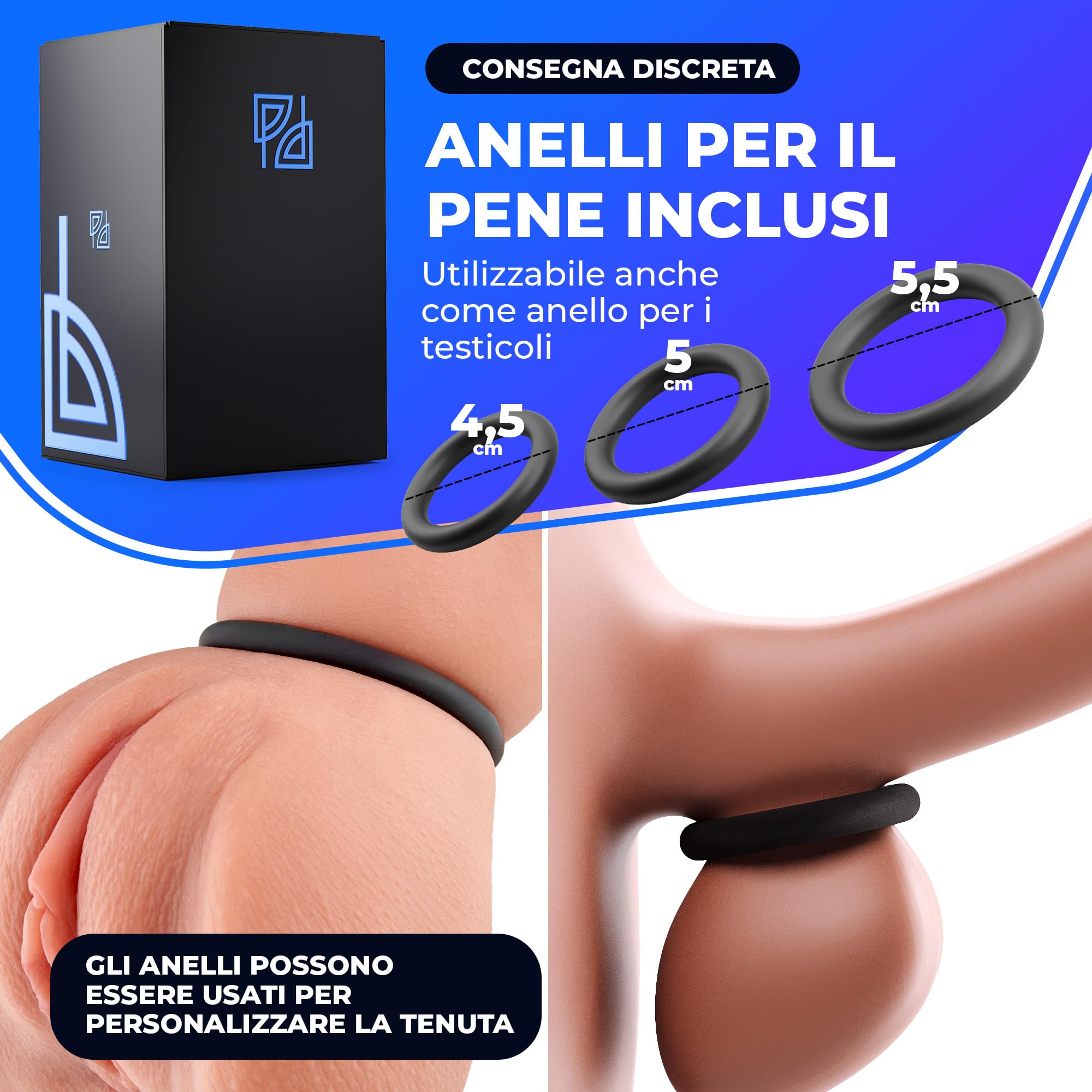 Masturbatore per Uomo [Pocket Pussy] Realistico in Silicone - Set di 3 anelli e lubrificante | Sex Toys, Masturbazione Maschile, Masturbatore per Uomini, Artificiale per Sesso, Vaginale e Anale Finta