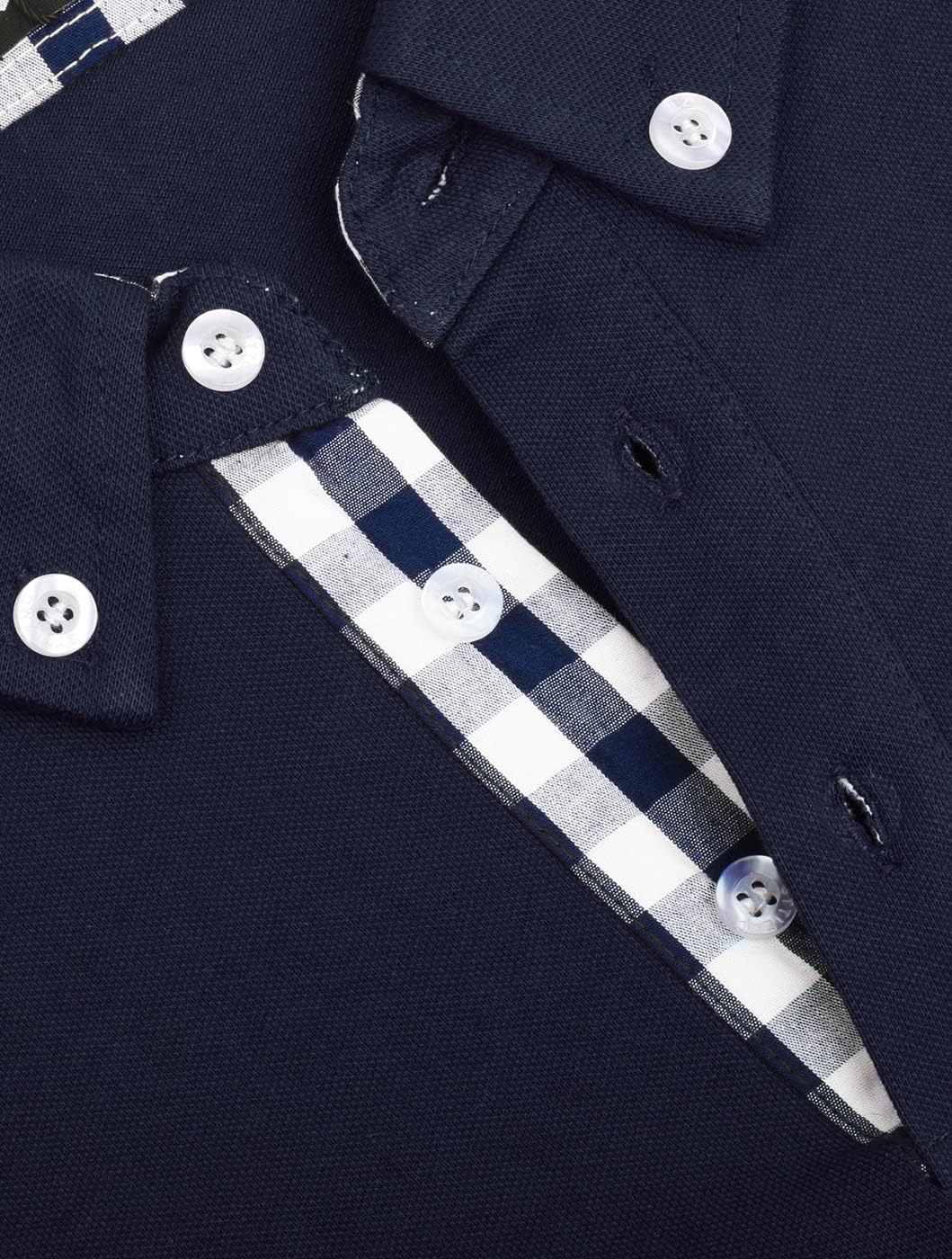 Mens Polo Shirts Long Sleeve Casual Plaid Collar Golf Shirt for Men Slim Fit Cotton Polo T Shirts Top - Image 5