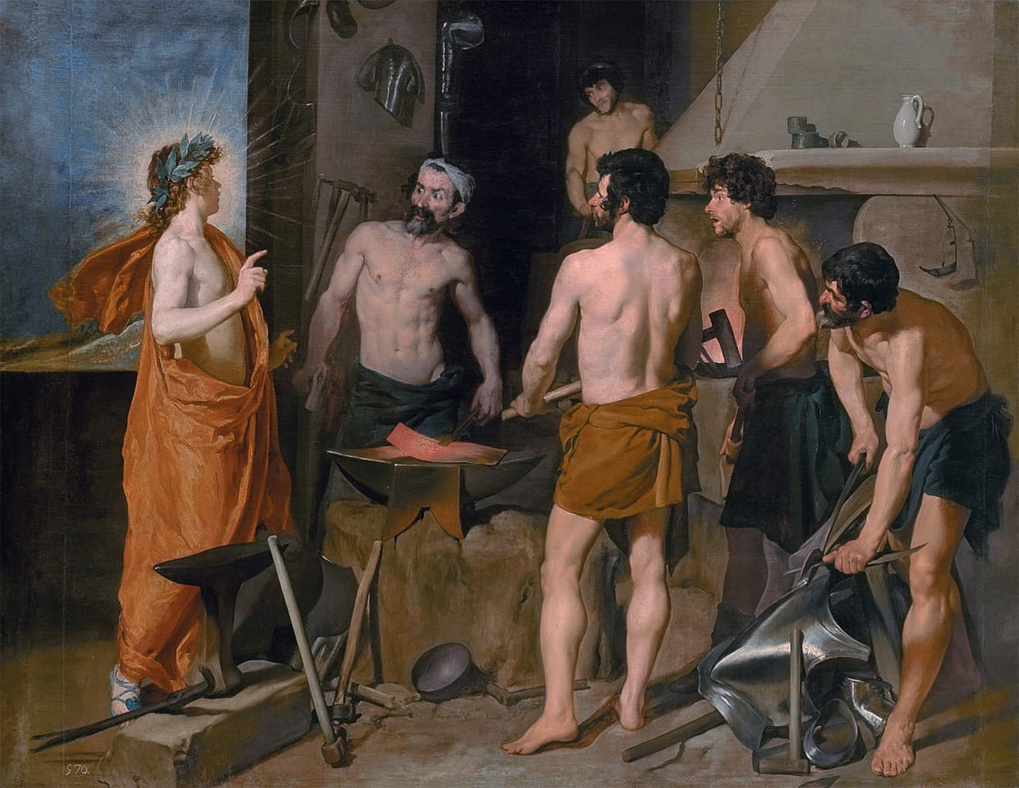 POSTERIIk Famous Animal Posters Vintage Picture the Forge of Vulcan by Diego Velázquez Modern Wall Decor for Home Decor 60x90cm