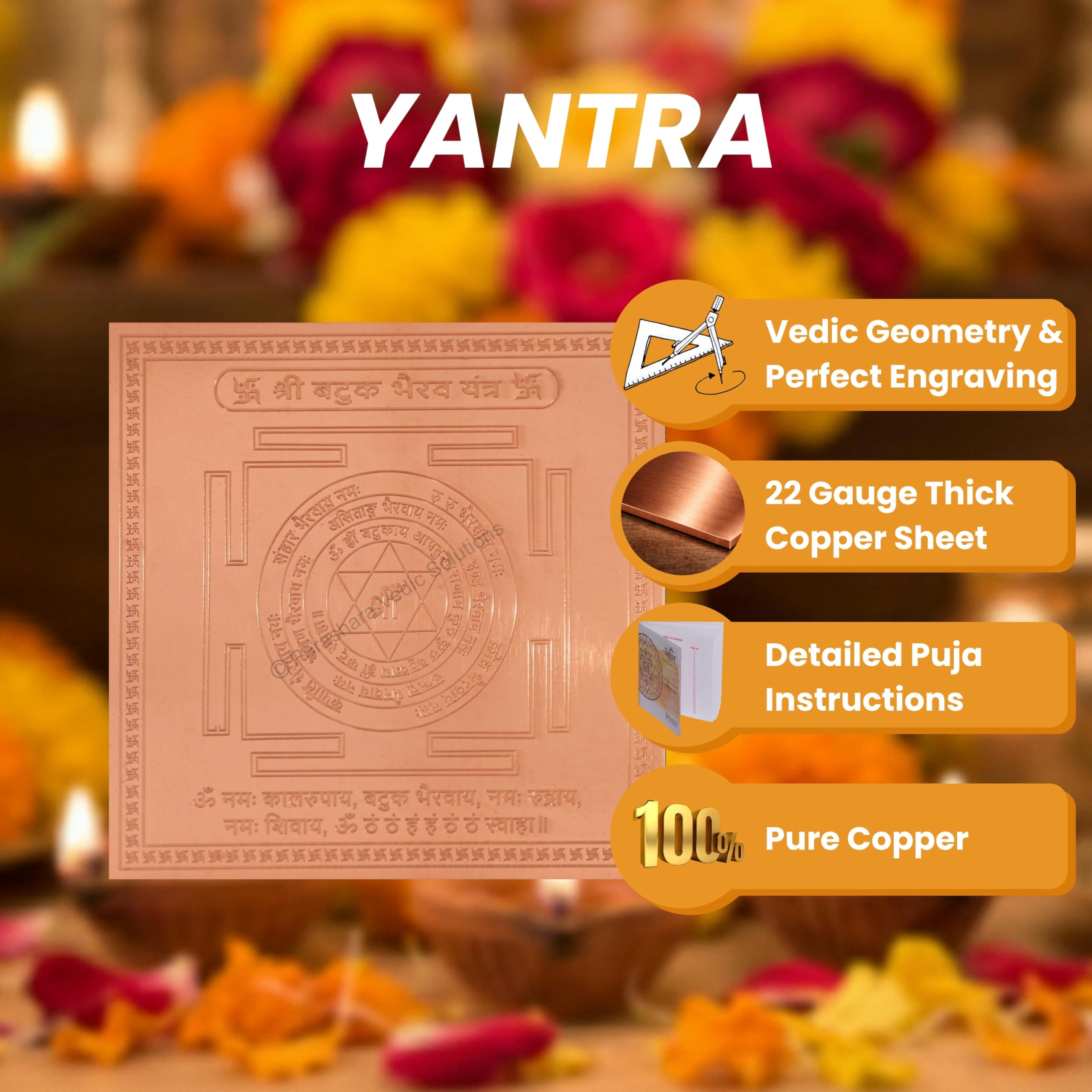 Aram Batuk Bhairav Yantra - Copper Decor -3