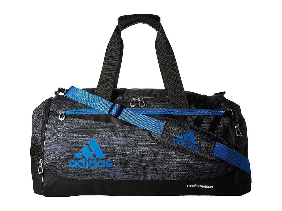 

adidas Team Issue Medium Duffel (Macro Heather Black/Shock Blue) Duffel Bags