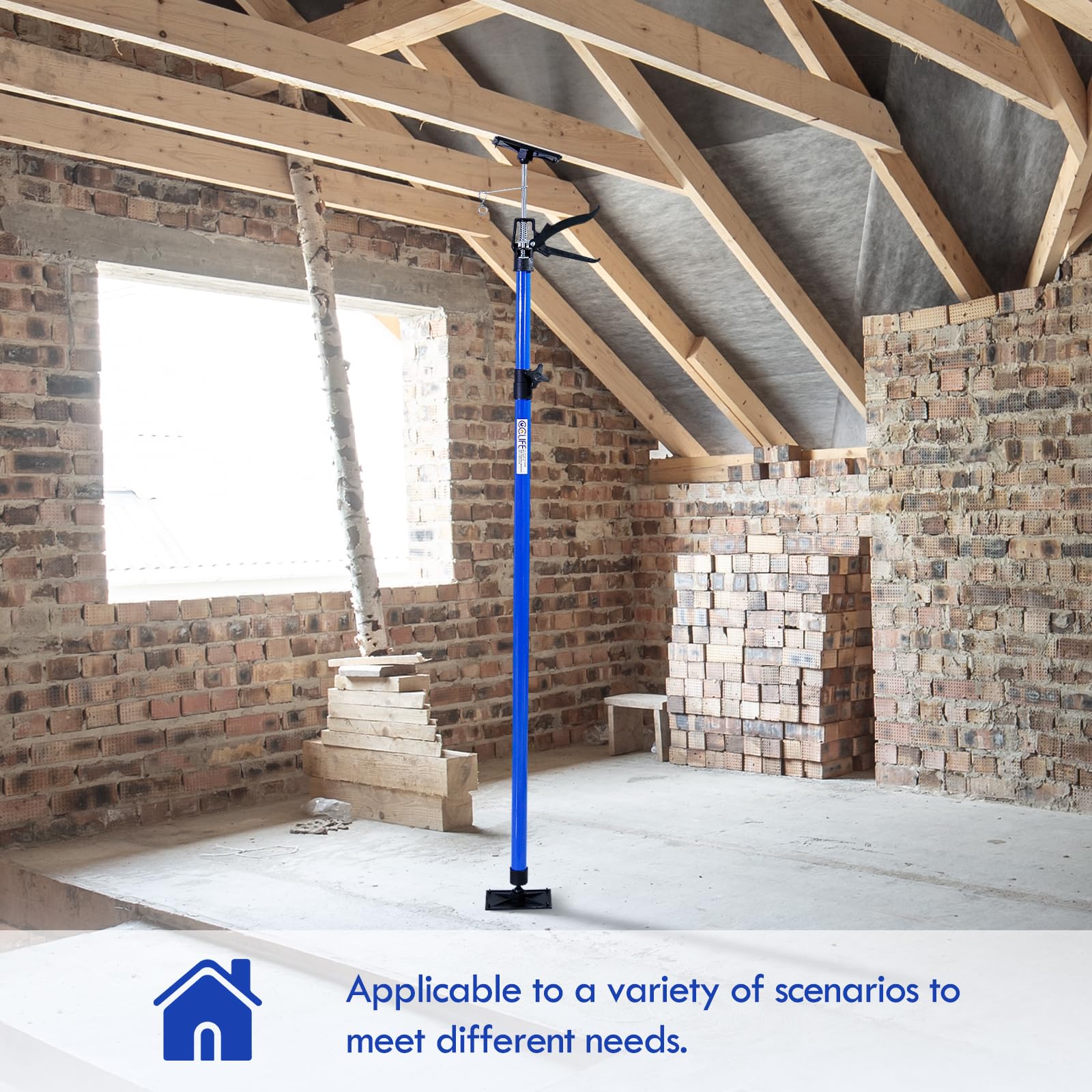CCLIFE 2 pezzi Sostegno a Soffitto Puntello per solai Telescopico di Sostegno Carico Fino a 30 kg Lunghezza regolabile 115-290 cm