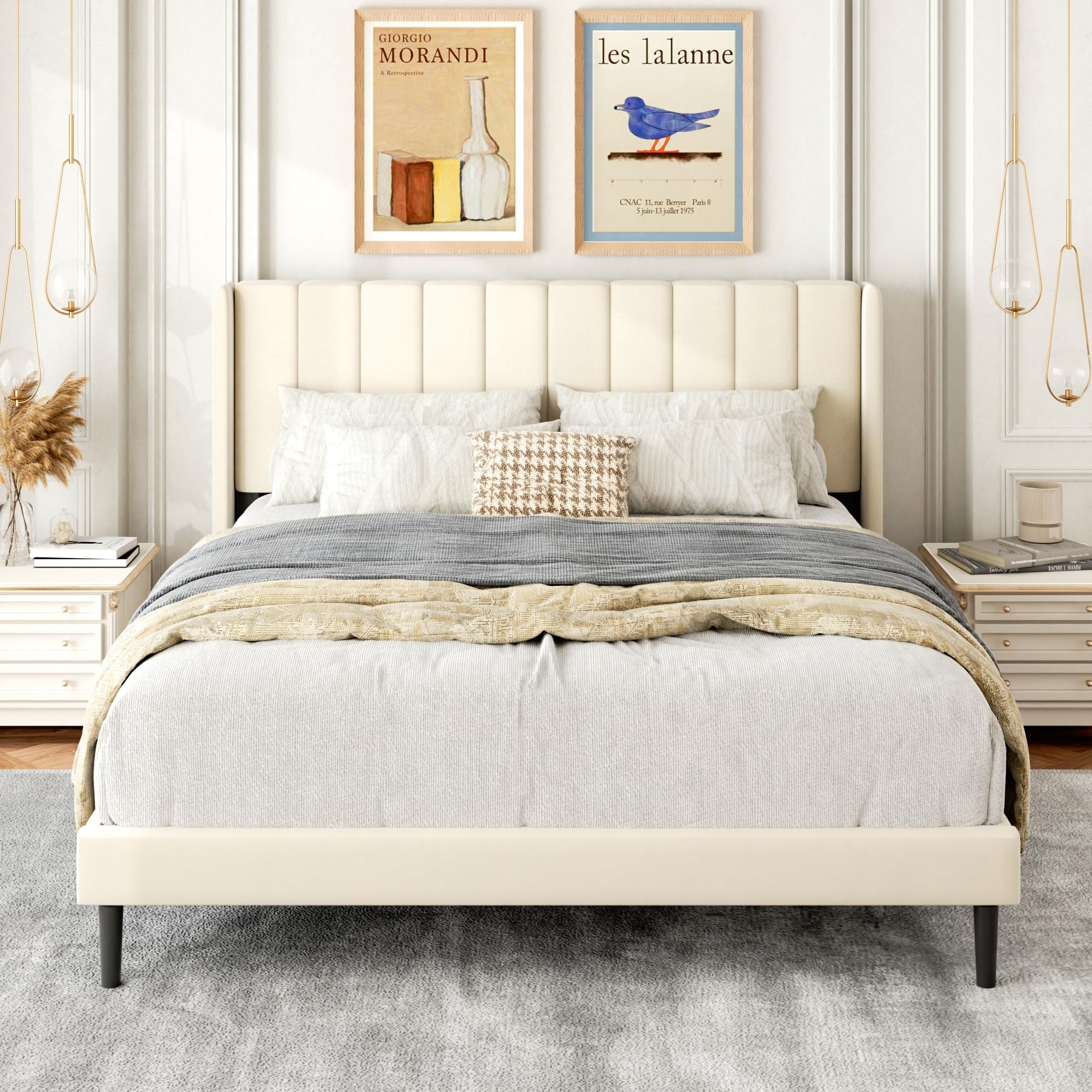 B*u様 WILDSWANS / CSS-WINGS wall Amazon.com: Gruwans Queen Size Bed Frame with Upholstered