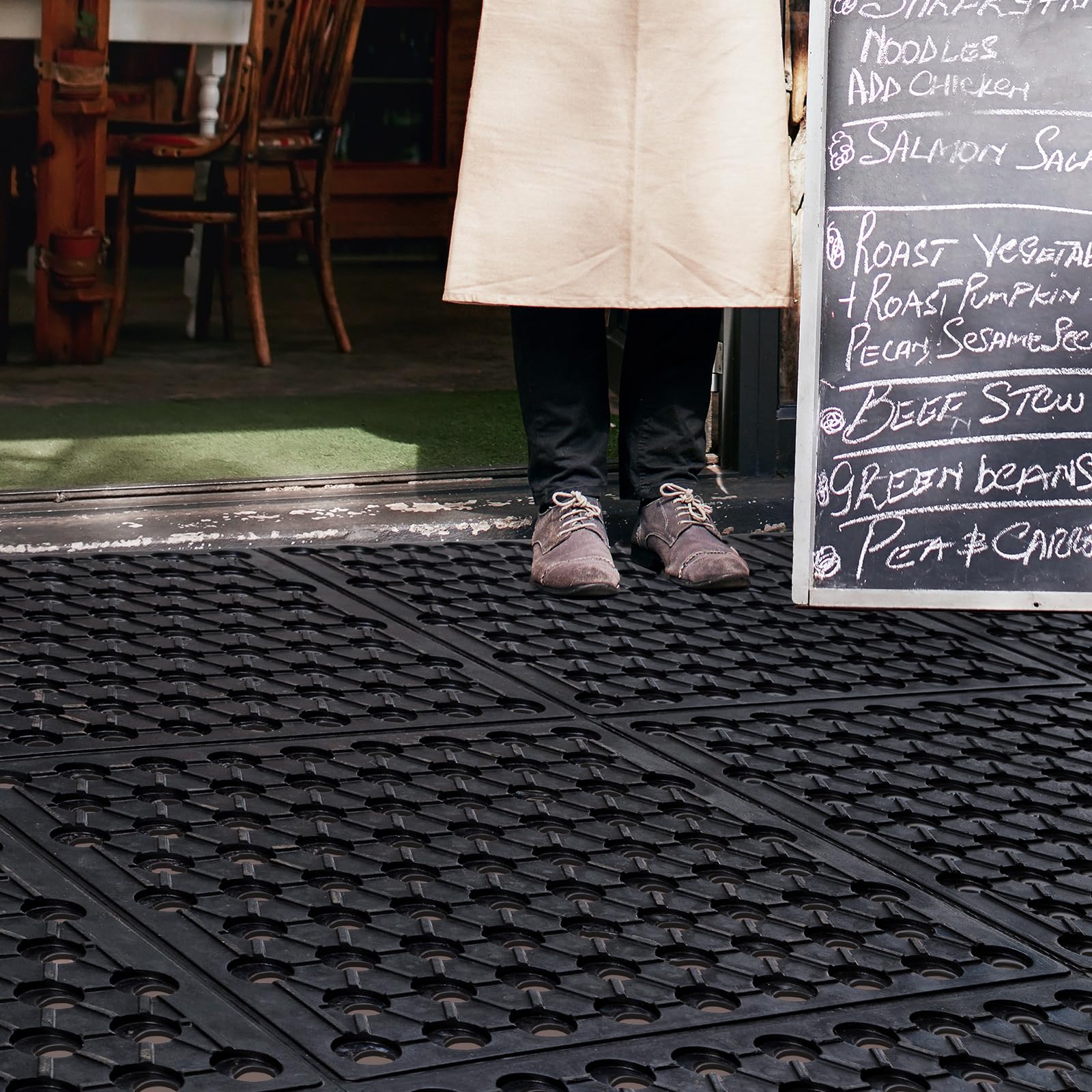Commercial Anti-fatigue Drainage Mat 82.6 X 35.4 Inch Non-Slip Drainage ...